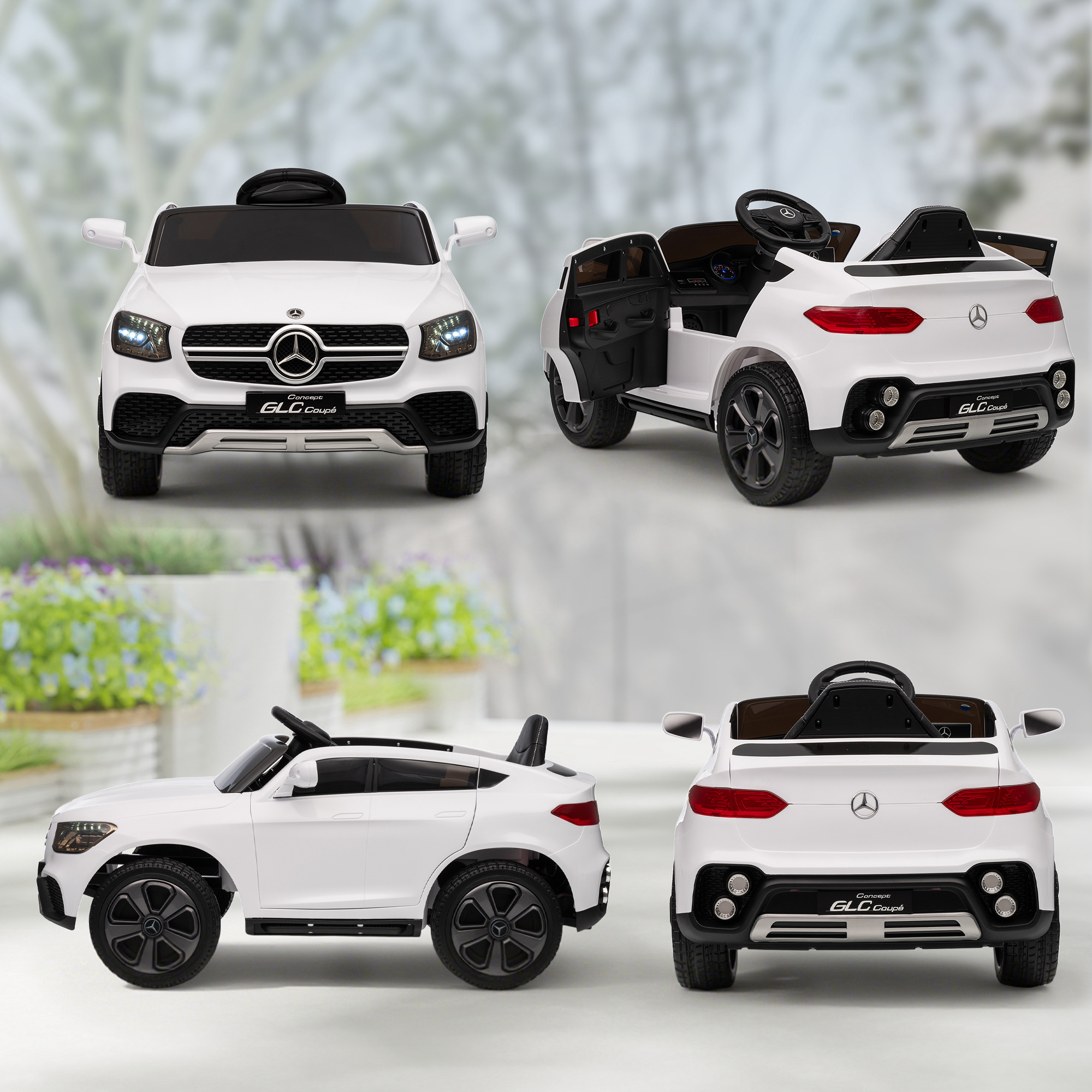 AIYAPLAY Mercedes-Benz GLC Licensed Kids Ride on Car with Remote Control, Soft Start, MP3, LED Headlights, White 9