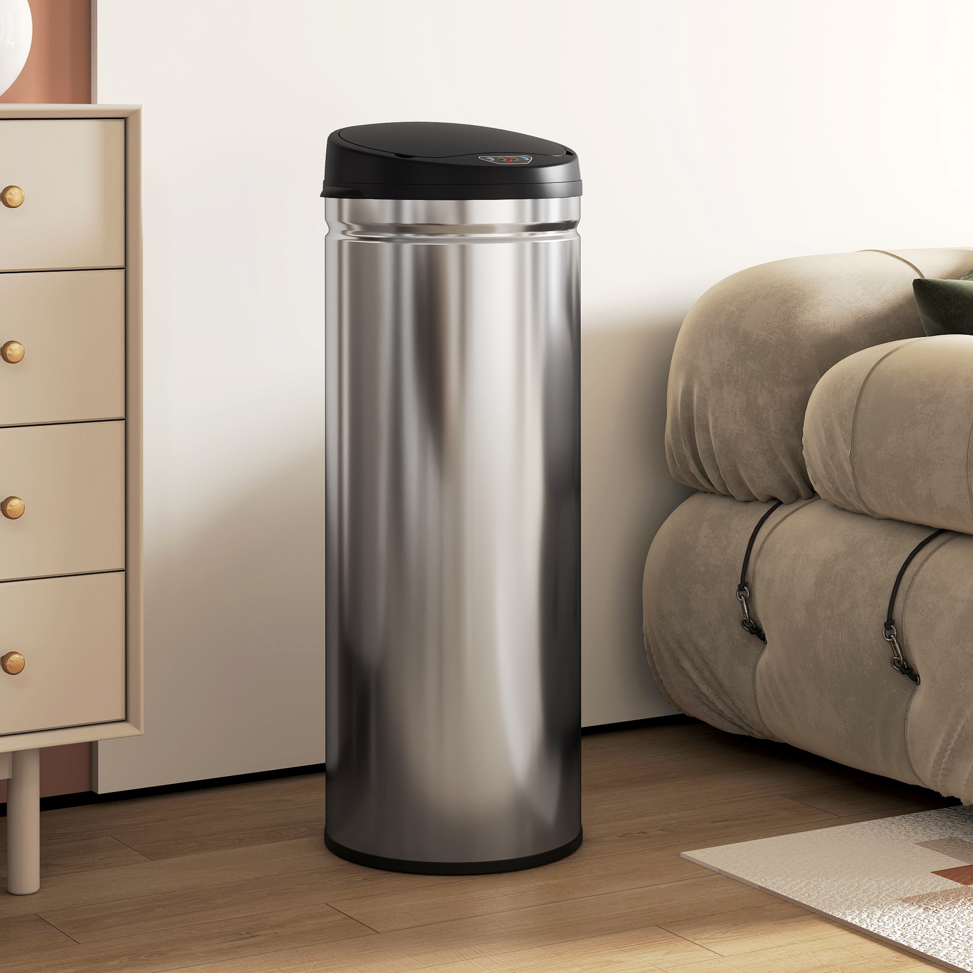 HOMCOM Mülleimer mit Sensor 50L Edelstahl Automatischer Leiser Mülleimer mi günstig online kaufen
