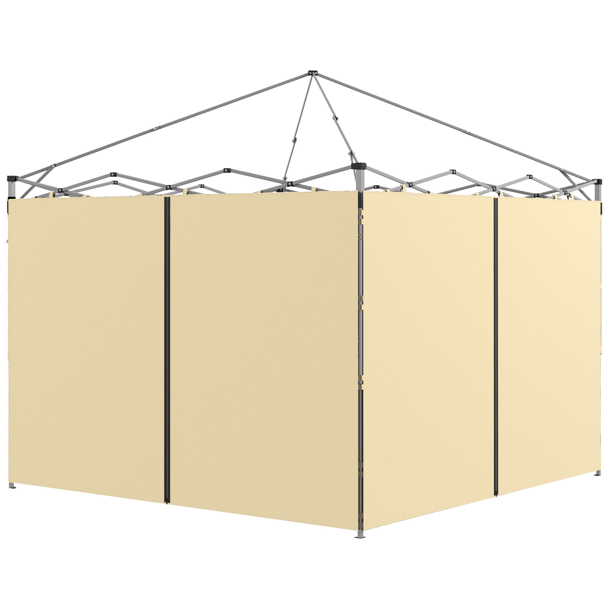 Outsunny Parois latérales de Rechange Barnum paneles laterales para cenador 3 x 3 o 3 x 6 m 2 piezas beige
