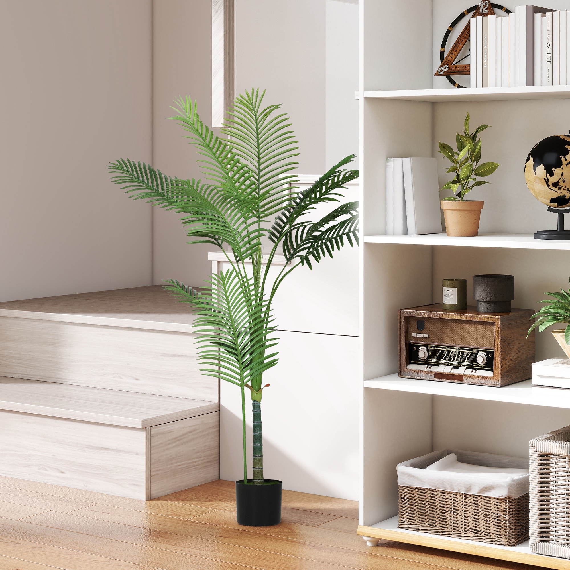 HOMCOM Künstliche Zimmerpflanze 150 cm, Areca-Palme Künstlicher Baum mit Ku günstig online kaufen
