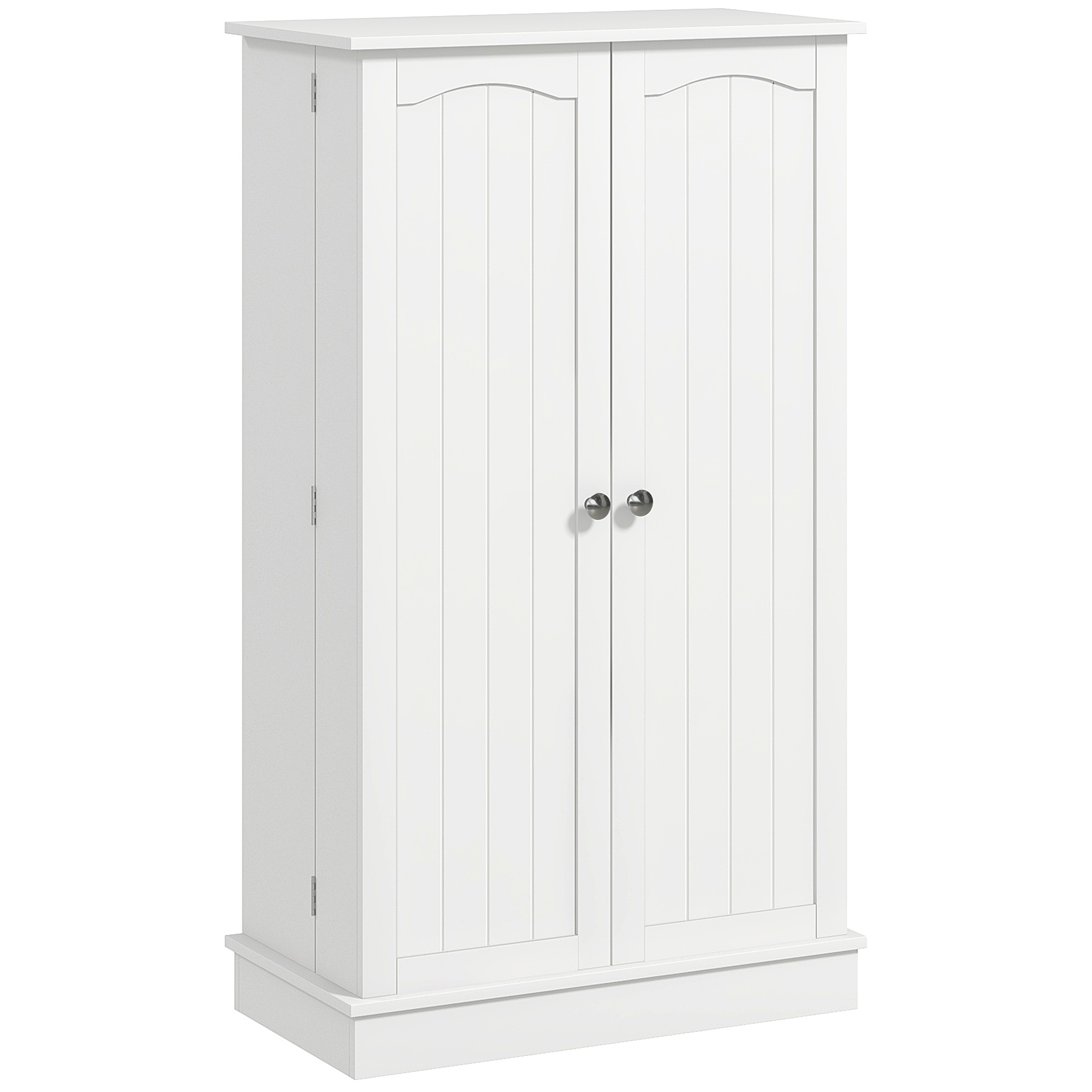 HOMCOM Armario mueble de cocina despensa 2 puertas con 5 estantes y 12 porta especias - 60 x 30 x 104 cm - blanco