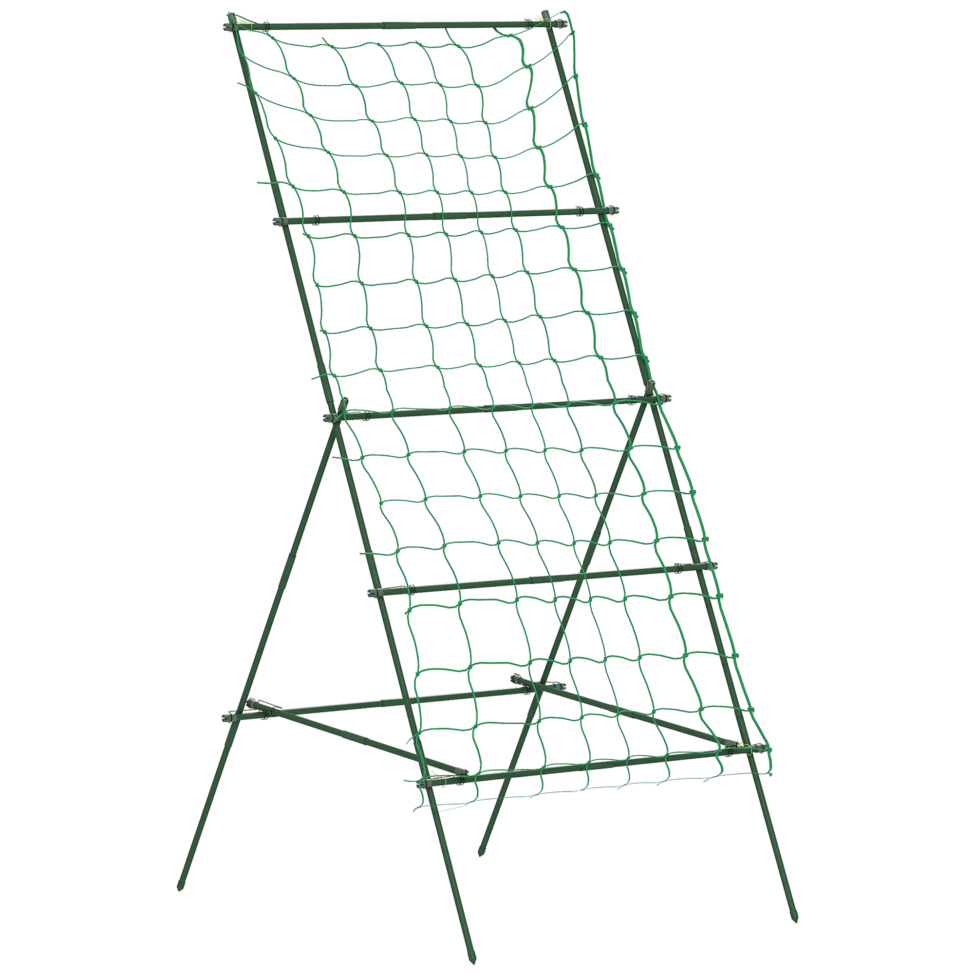 Outsunny Emparrado de Acero para Encajar sin óxido, Ayuda en Forma de A para Plantas Trepadoras 101x133x227 cm Verde