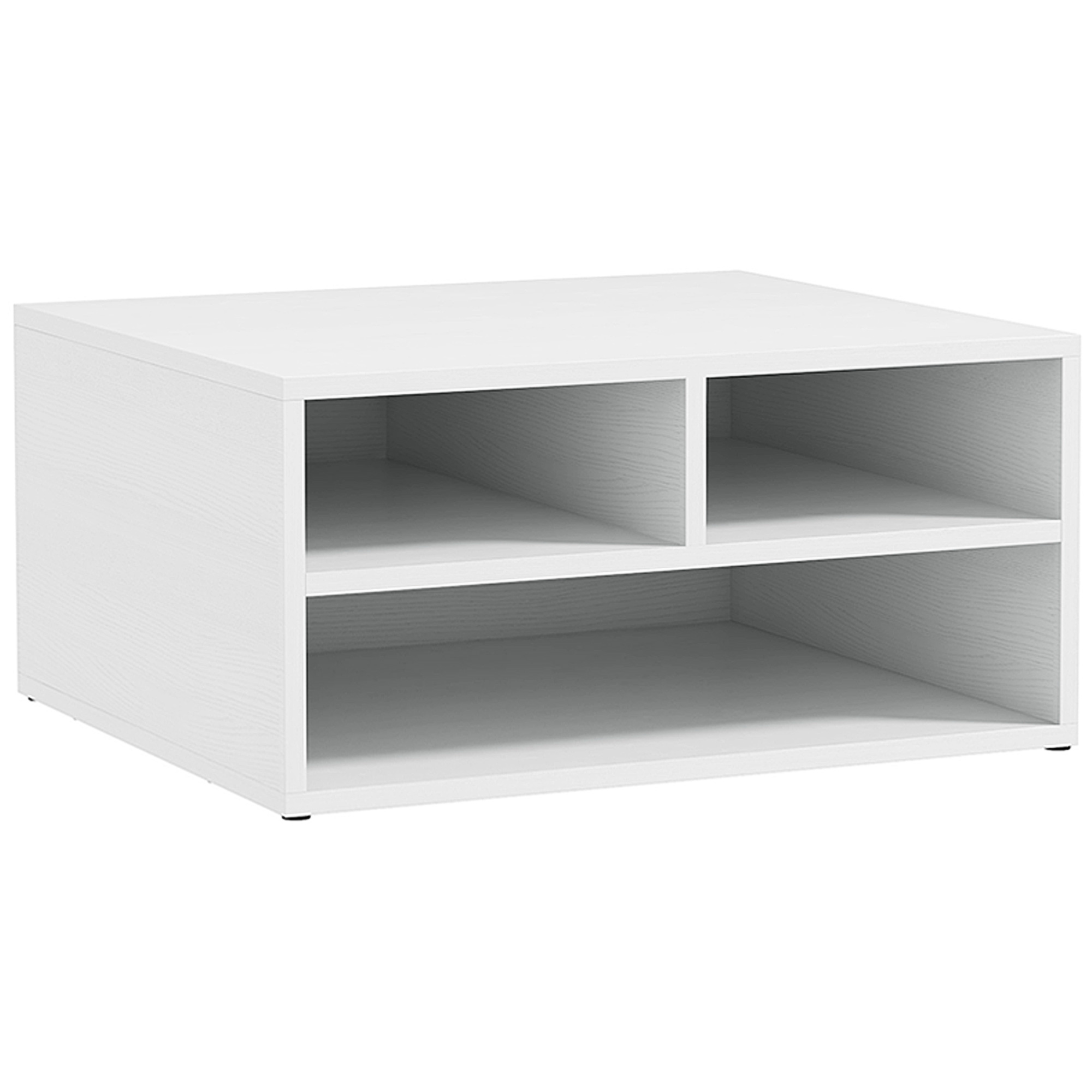 HOMCOM Organizador de oficina aspecto blanco con 3 compartimentos soporte de impresora 47 x 40 x 22.5 cm