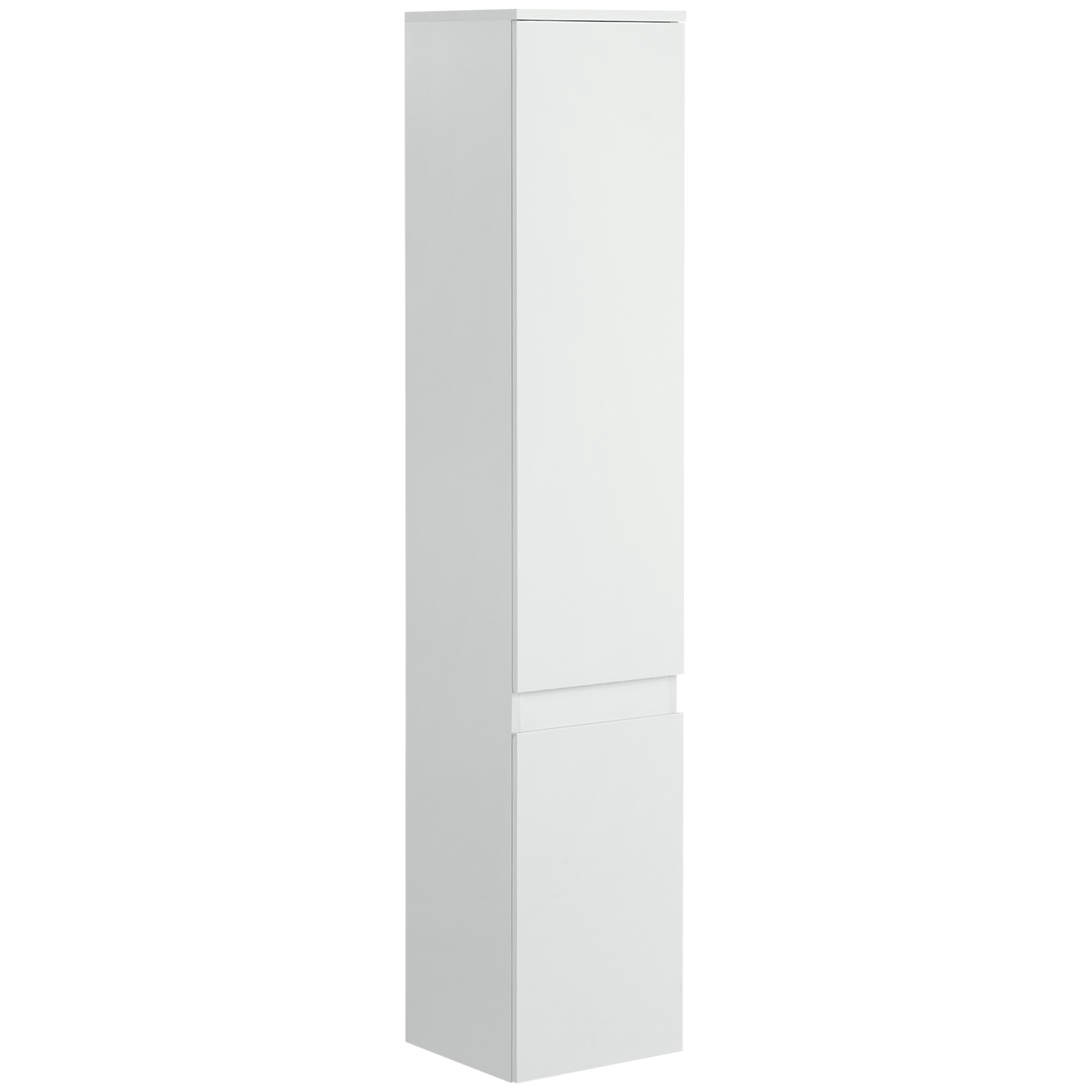 kleankin Mueble columna de almacenamiento baño 2 armarios 3 estantes ajustables estilo contemporáneo 30 x 28 x 152,5 cm blanco