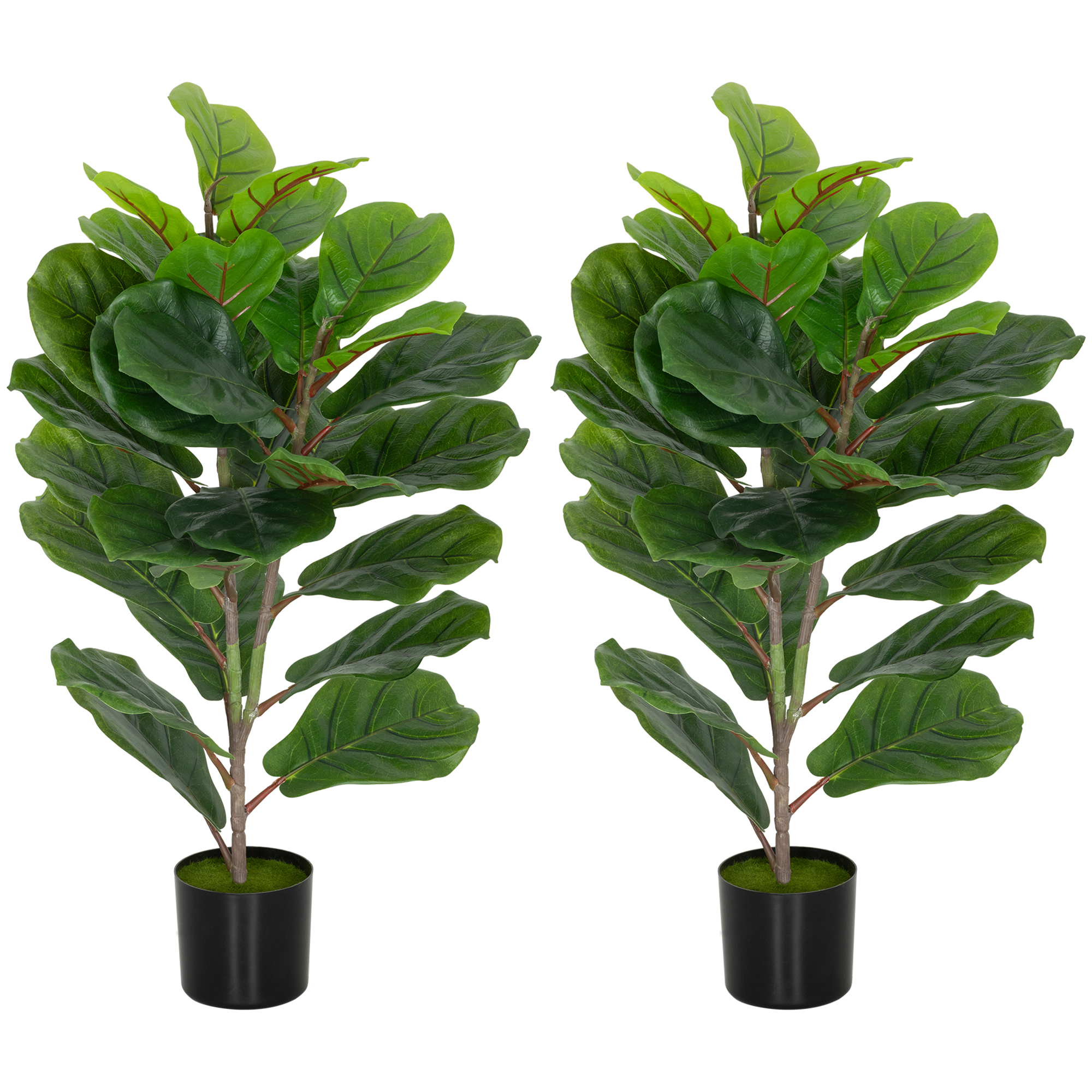 HOMCOM Set mit 2 künstlichen Innenpflanzen 80 cm, Ficus-Baum künstlich mit günstig online kaufen