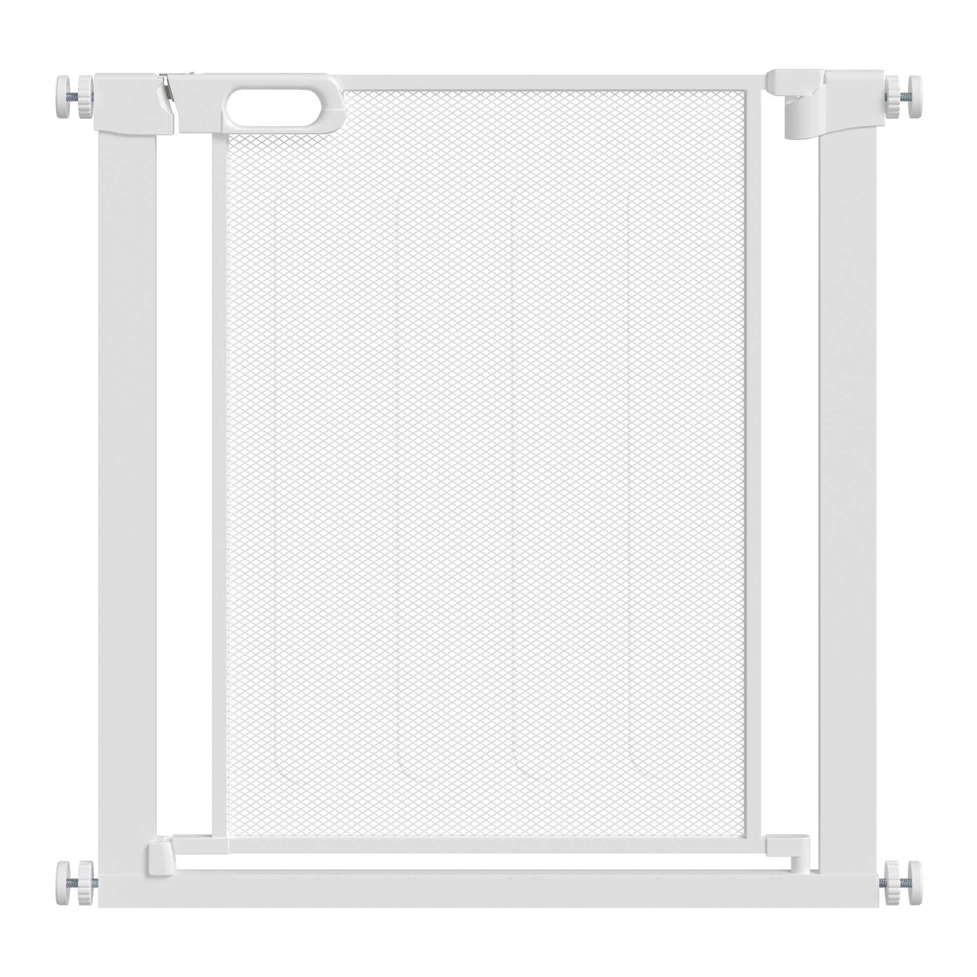 PawHut Barrera de seguridad para mascotas con cierre automático doble bloqueo ancho 75-82 cm blanco