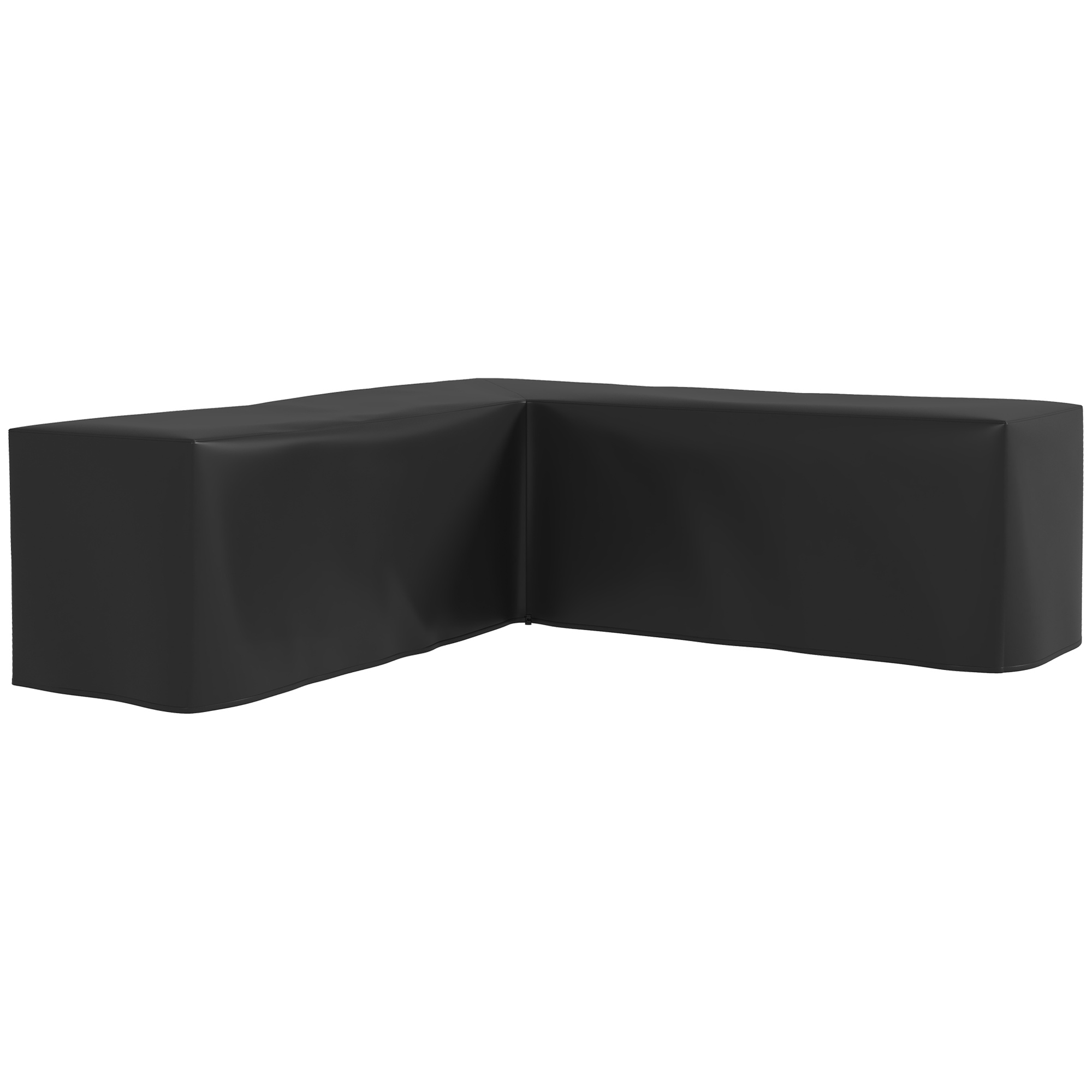 Outsunny Funda de Protección Impermeable para Sofá de Jardín en Forma de Esquina 420D Oxford Báche Exterior Impermeable anti-UV 250L x 250l x 79H cm, Negro