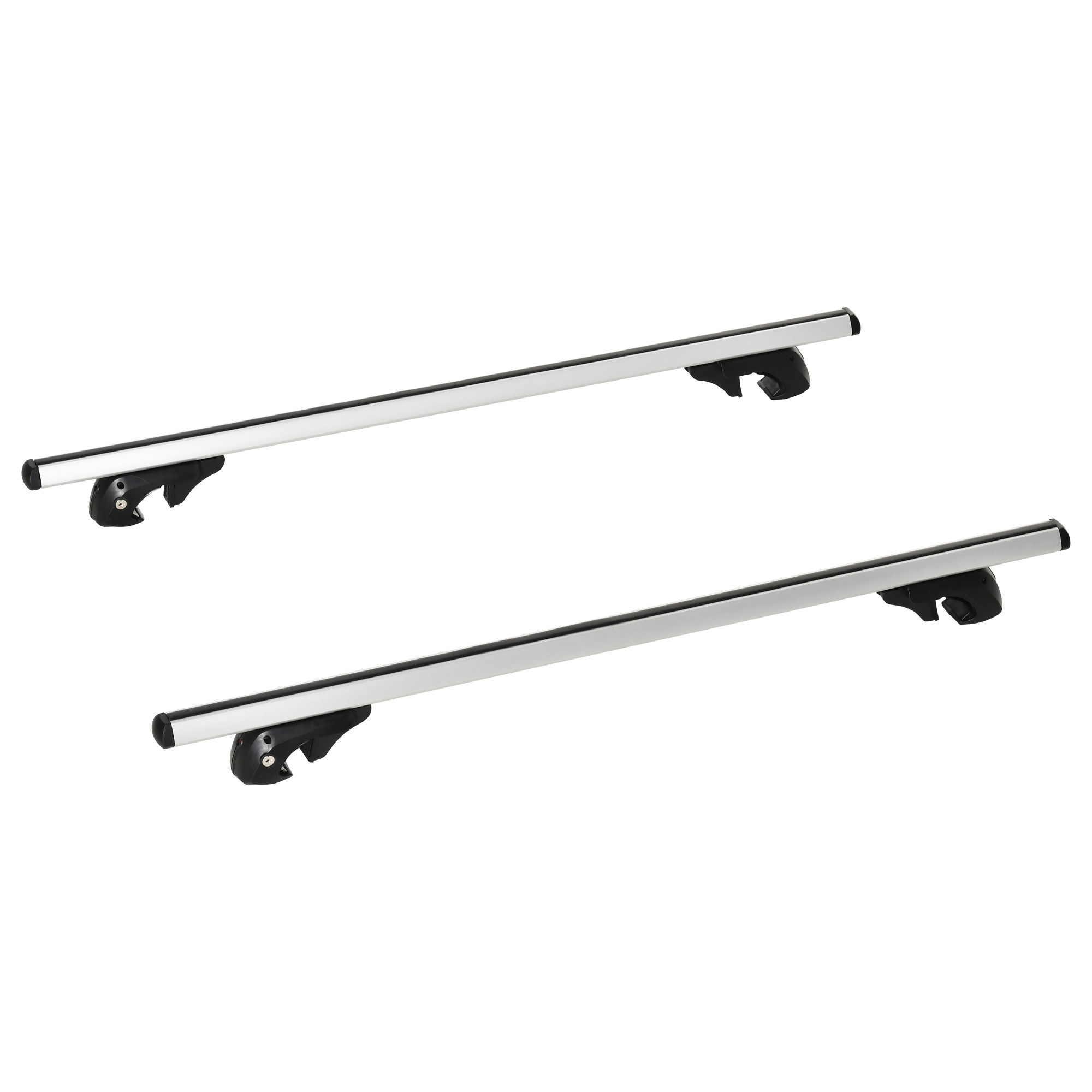 HOMCOM Bare transversale de mașină 135 cm, portbagaj blocabile cu cheie 2 chei incluse din aliaj de aluminiu, compatibil cu șinele laterale ridicate cu o lățime de 120 cm, argintiu | Aosom Romania
