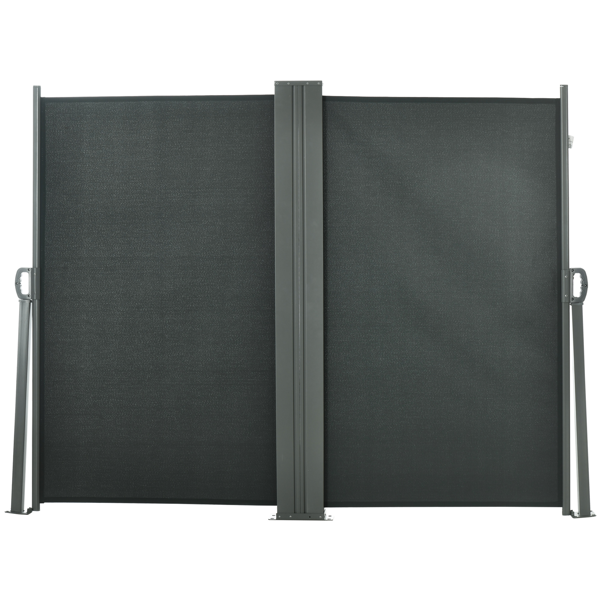 Outsunny Dublu Paravan lateral retractabil Brise-Vue paravent dim. 6L x 1,60H m Poliester Anti-UV Gri | Aosom Romania