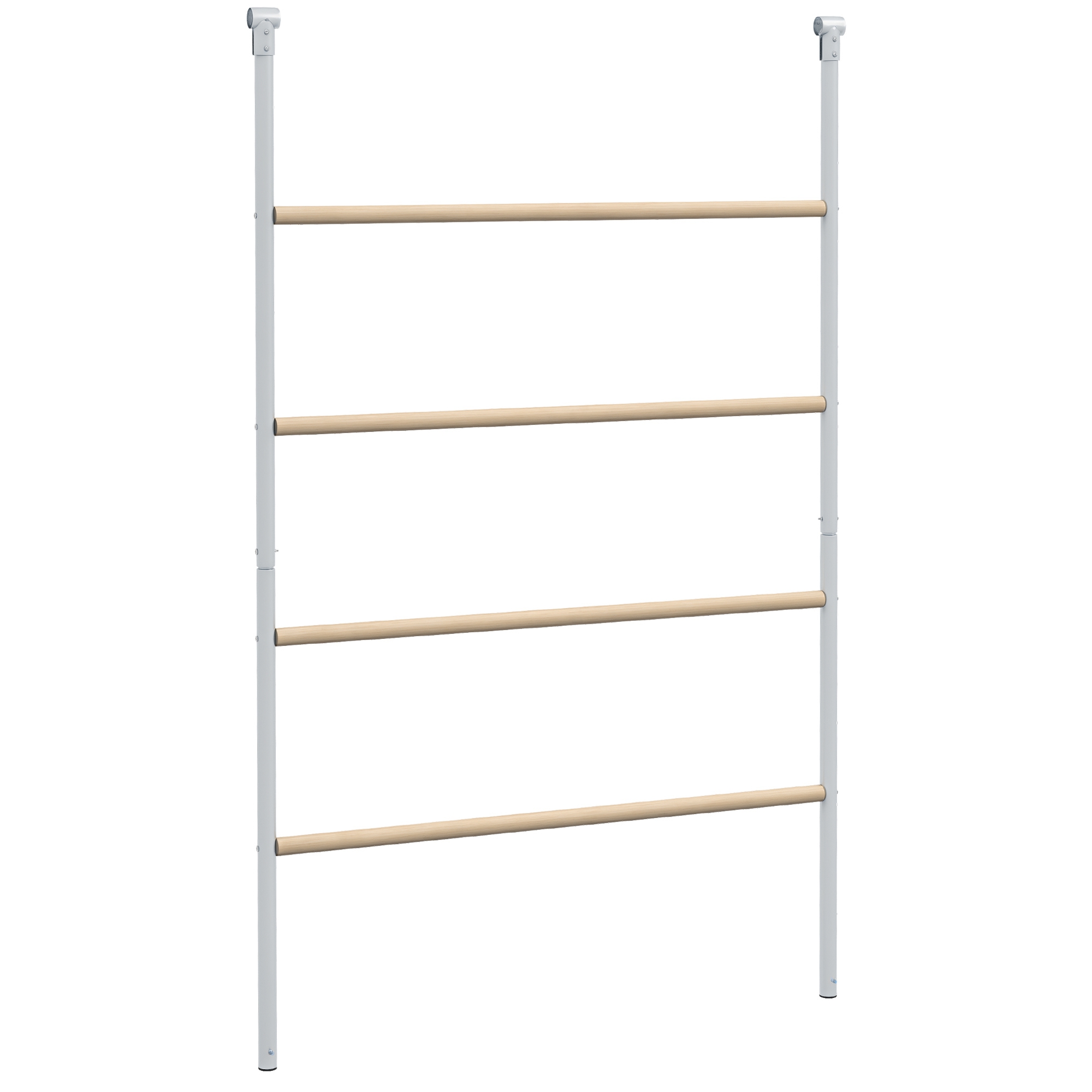PawHut Perete-scară mare pentru găini 4 niveluri cu trepte din lemn și structură metalică 140 x 86 x 2,5 cm argintiu natural | Aosom Romania
