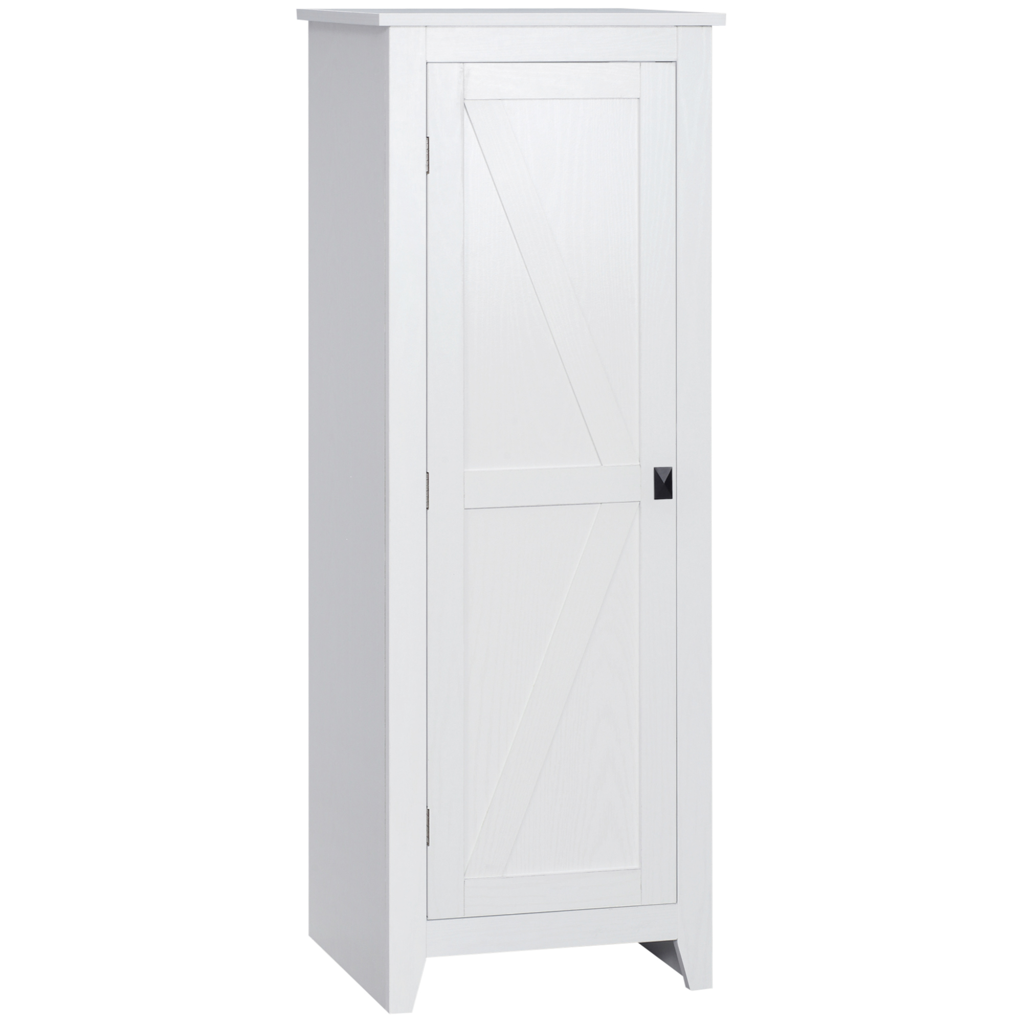 HOMCOM Șifonier de Depozitare bufet bucătărie mobilier de depozitare pentru Baie Economisire Spațiu Stil Clasic cu 3 rafturi reglabile- Înălțime 120 cm în Lemn Alb | Aosom Romania