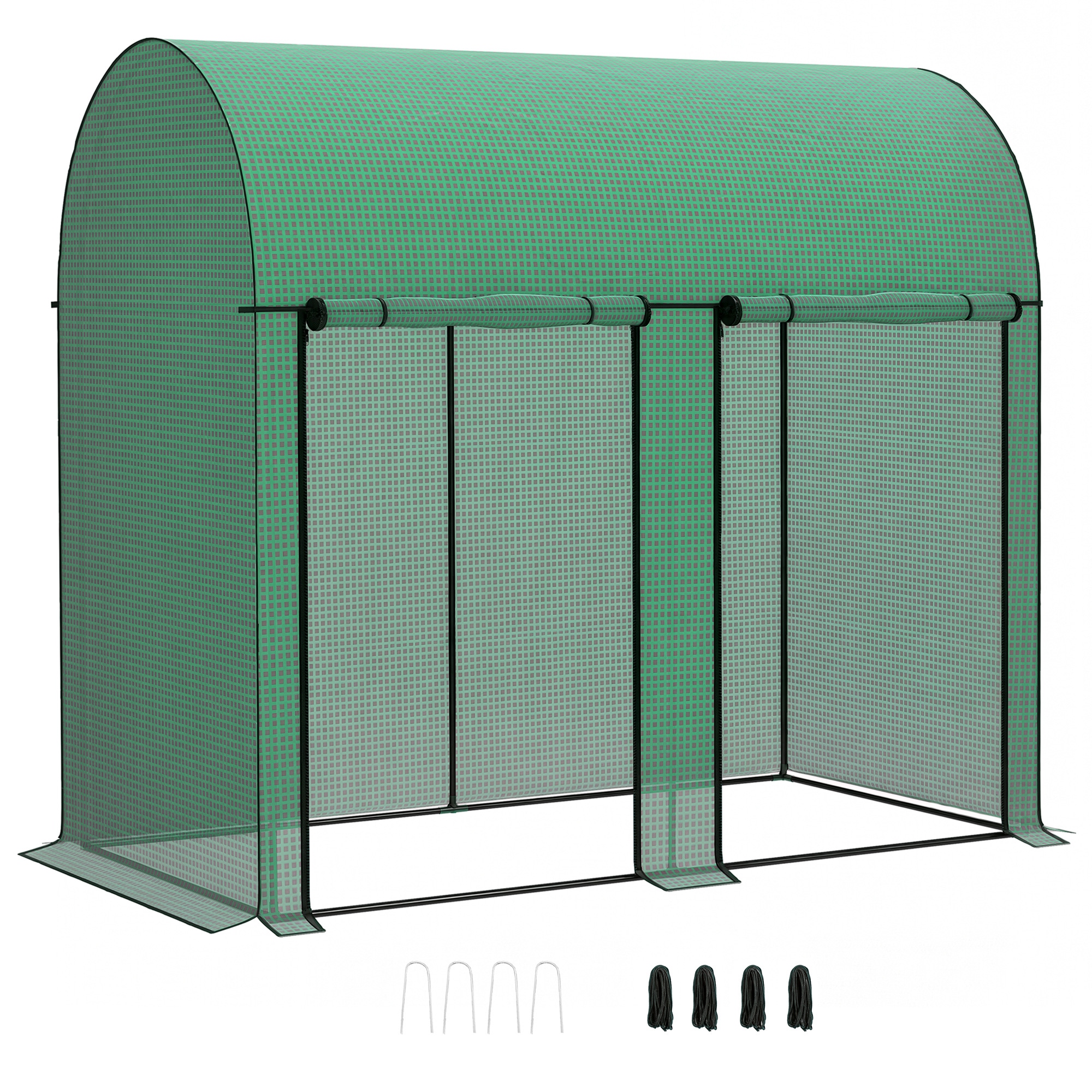 Outsunny Seră de grădină 2 m² seră pentru roșii 2 uși cu fermoar înfășurate oțel PE densitate mare anti-UV 2 x 1 x 1,78 m verde | Aosom Romania