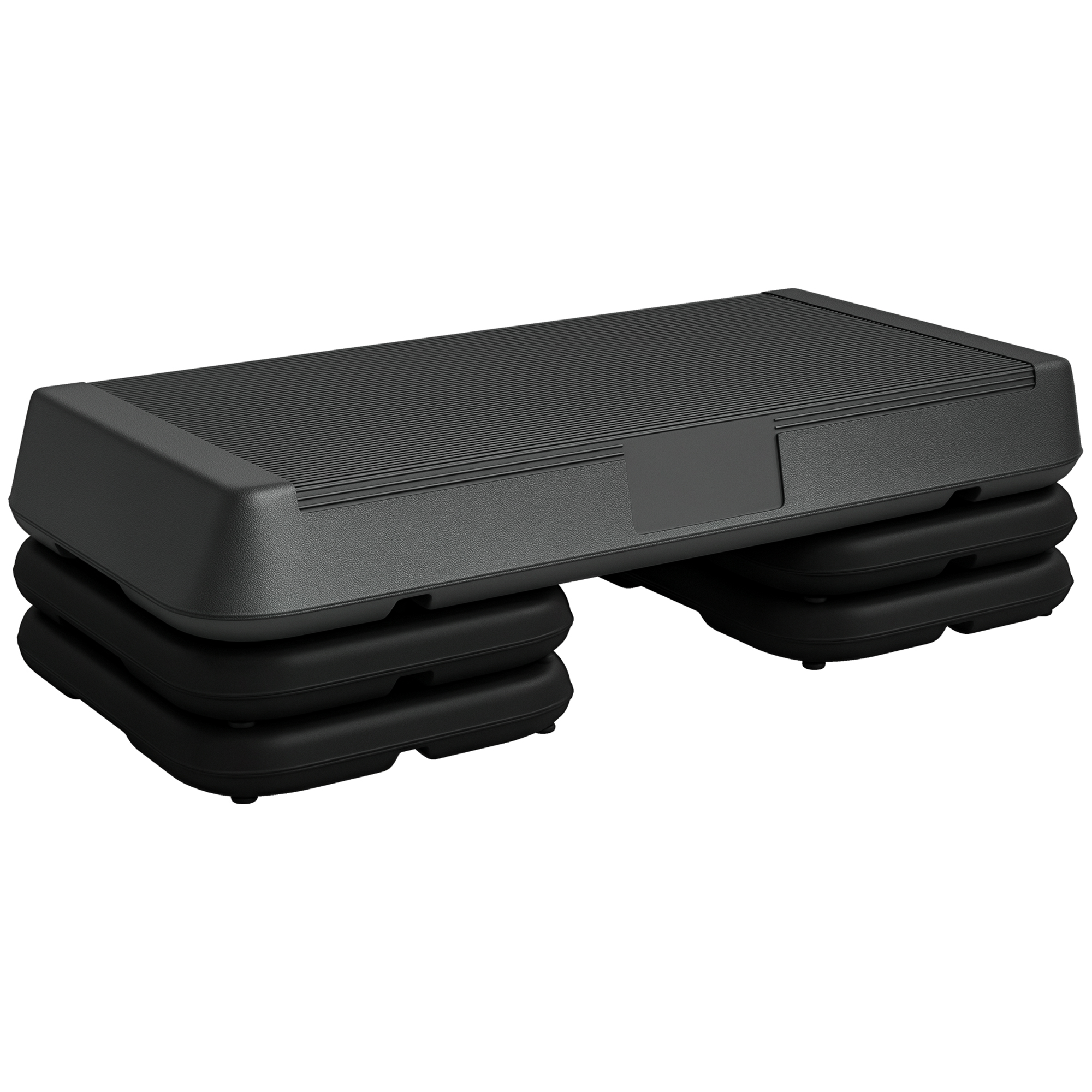 SPORTNOW Stepper aerobic fitness înălțime reglabilă 3 nivele 10/15/20 cm suprafață antiderapantă plastic, gri | Aosom Romania