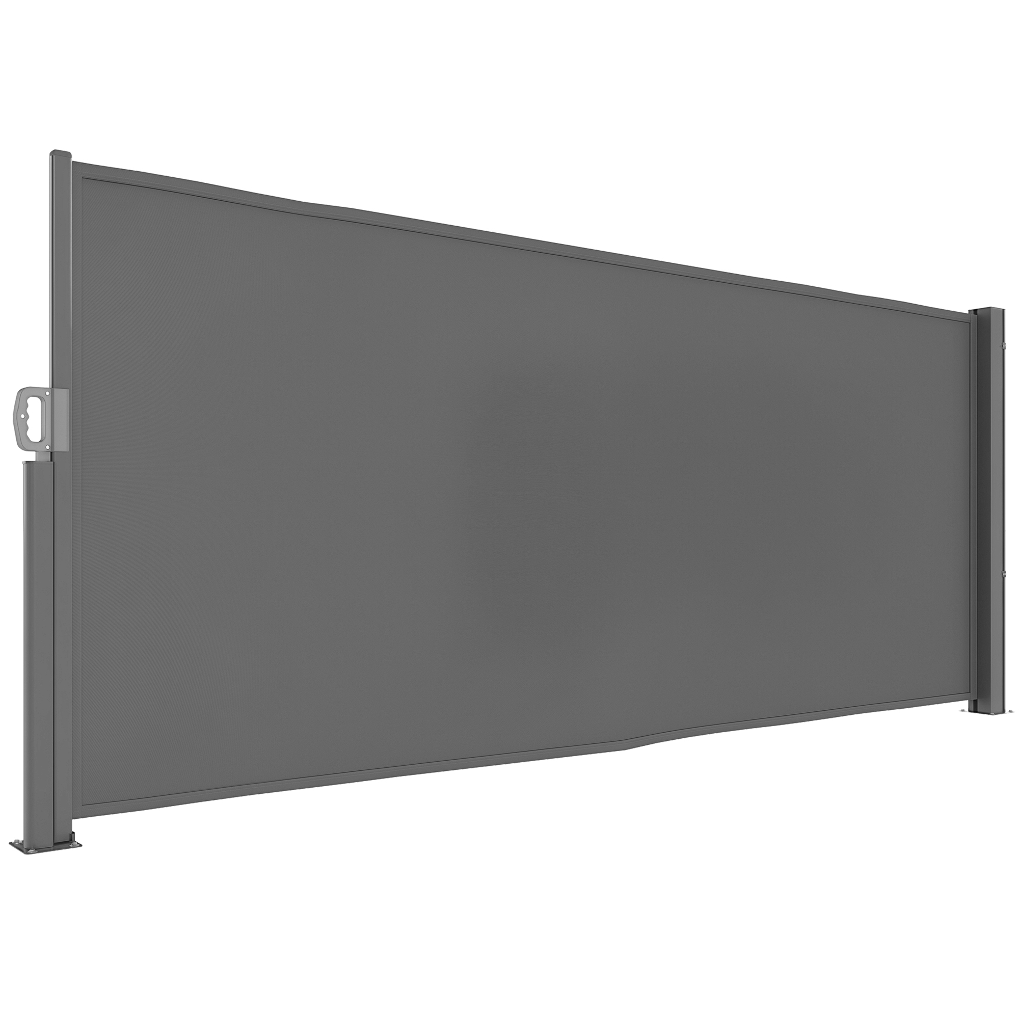 Outsunny Parasolar lateral extensibil opac cu suport de perete Acoperire 300x140cm Gri inchis | Aosom Romania