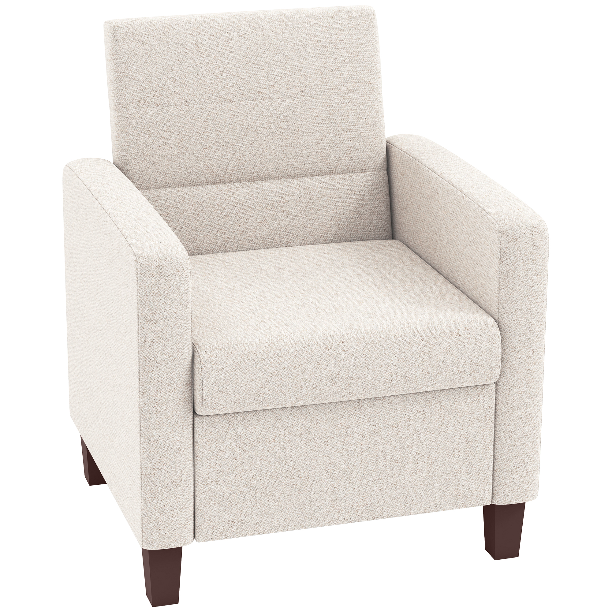 HOMCOM Upholstered Armchair in Linen Look Foam Seat Cushion Wood Frame Cream White | Aosom Romania