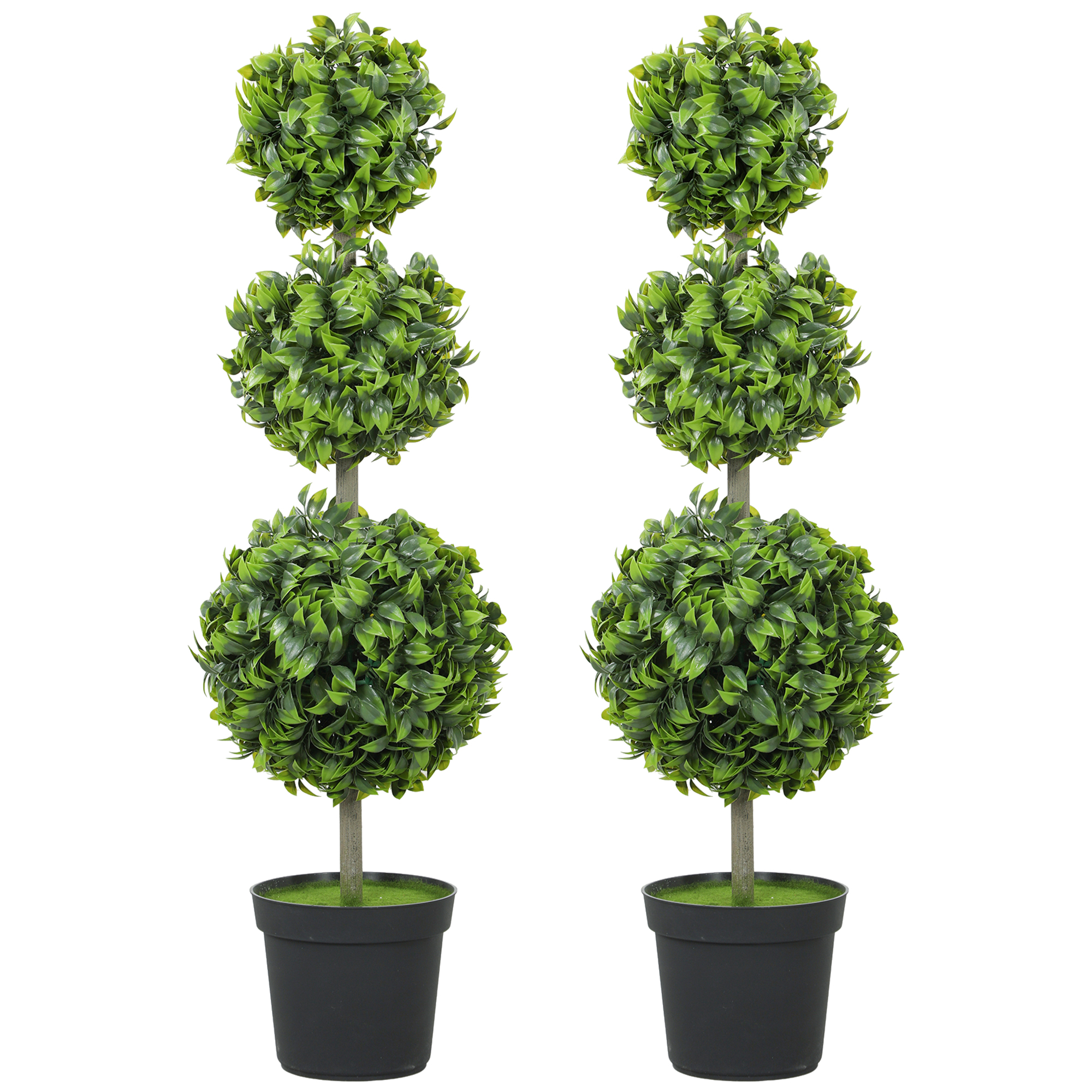 HOMCOM Plante artificiale în ghiveci, frunze din plastic, pământ flocos, Verde | Aosom Romania
