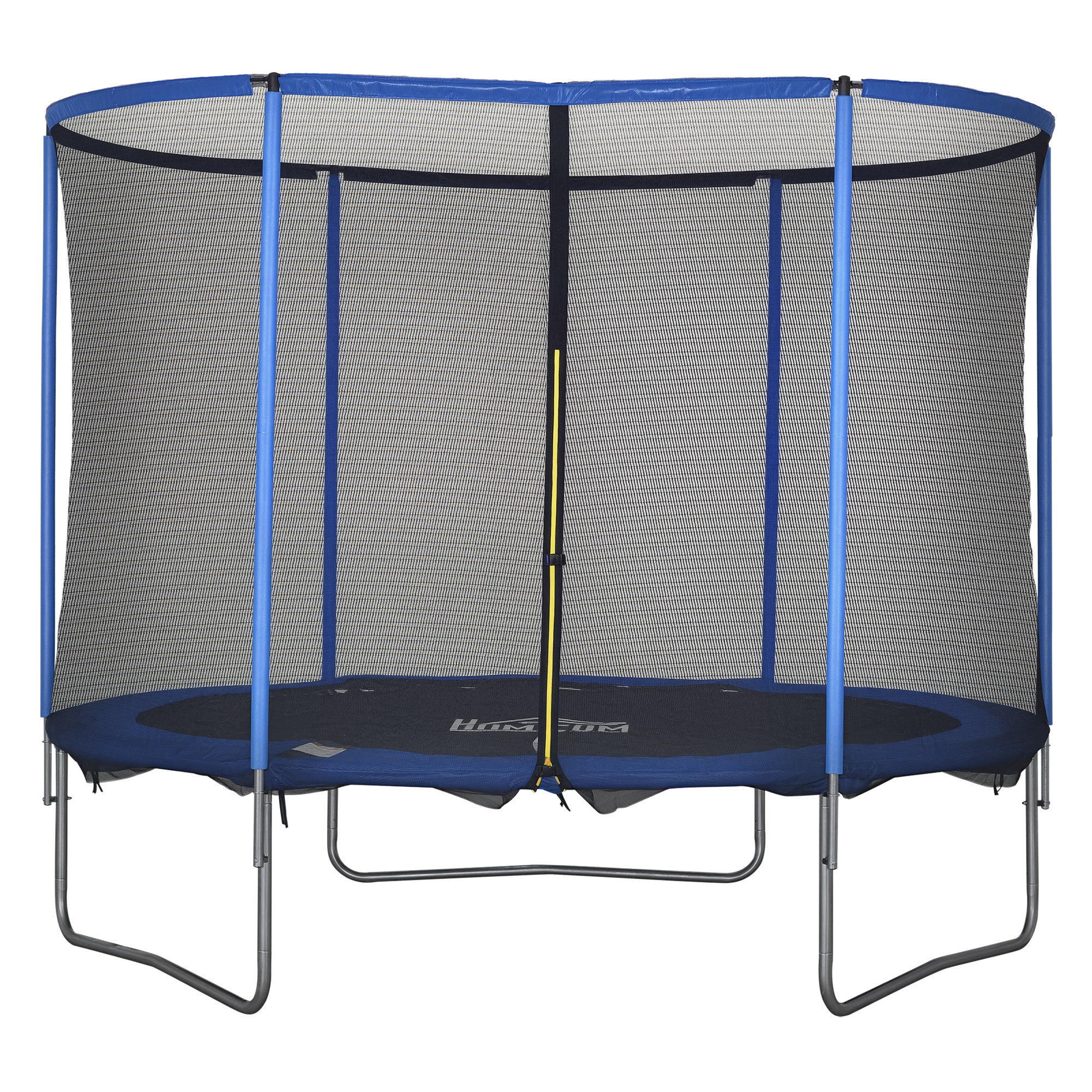 HOMCOM Trambulin cu Plasă de Siguranță, Trambulină de Grădină pentru Interior și Exterior, Trambulină Fitness pentru Copii și Adulți din Oțel Albastru+Negru până la 113,6 kg Ø305 x 248H cm | Aosom Romania