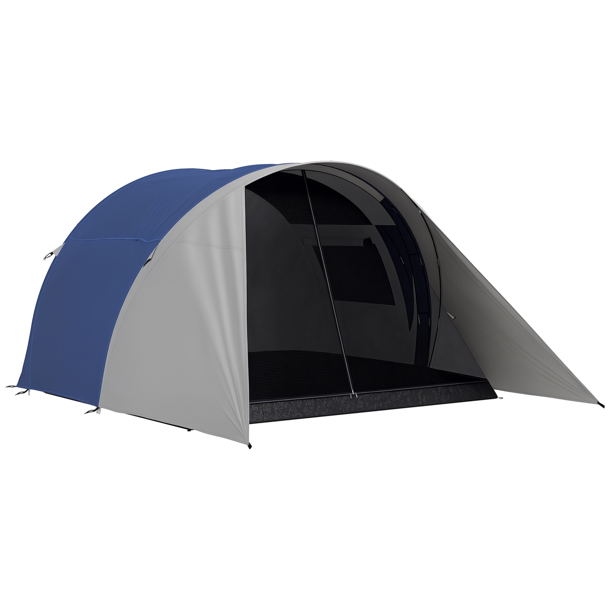 Outsunny Cort de camping familial pentru 3-4 persoane, impermeabil ușor ventilat, ușor de montat, dim. 390L x 315l x 188H cm | Aosom Romania