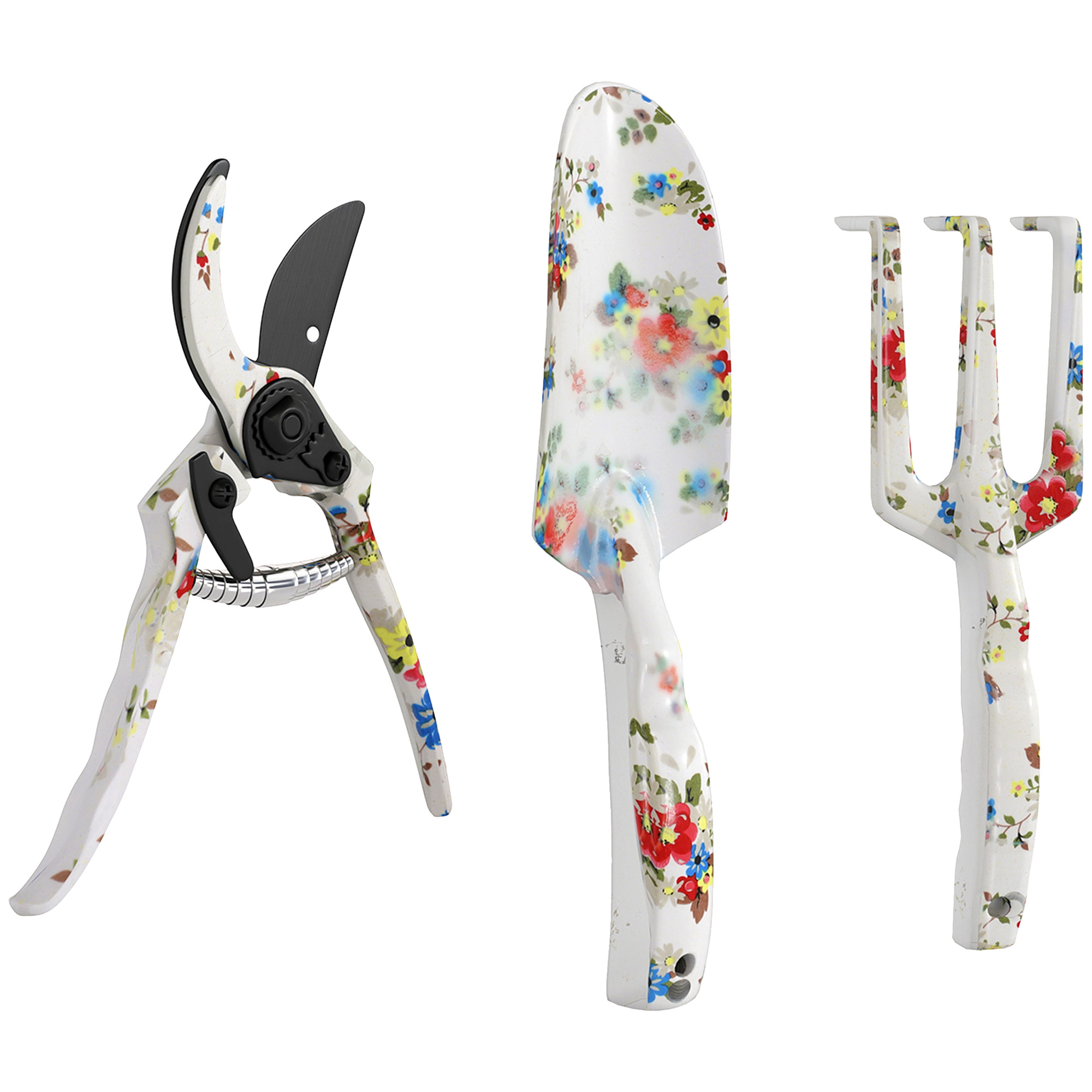 Outsunny Set de unelte de grădinărit 3 piese din aluminiu cu foarfecă, lopată de grădină, greblă manuală, ideal pentru tăiere | Aosom Romania