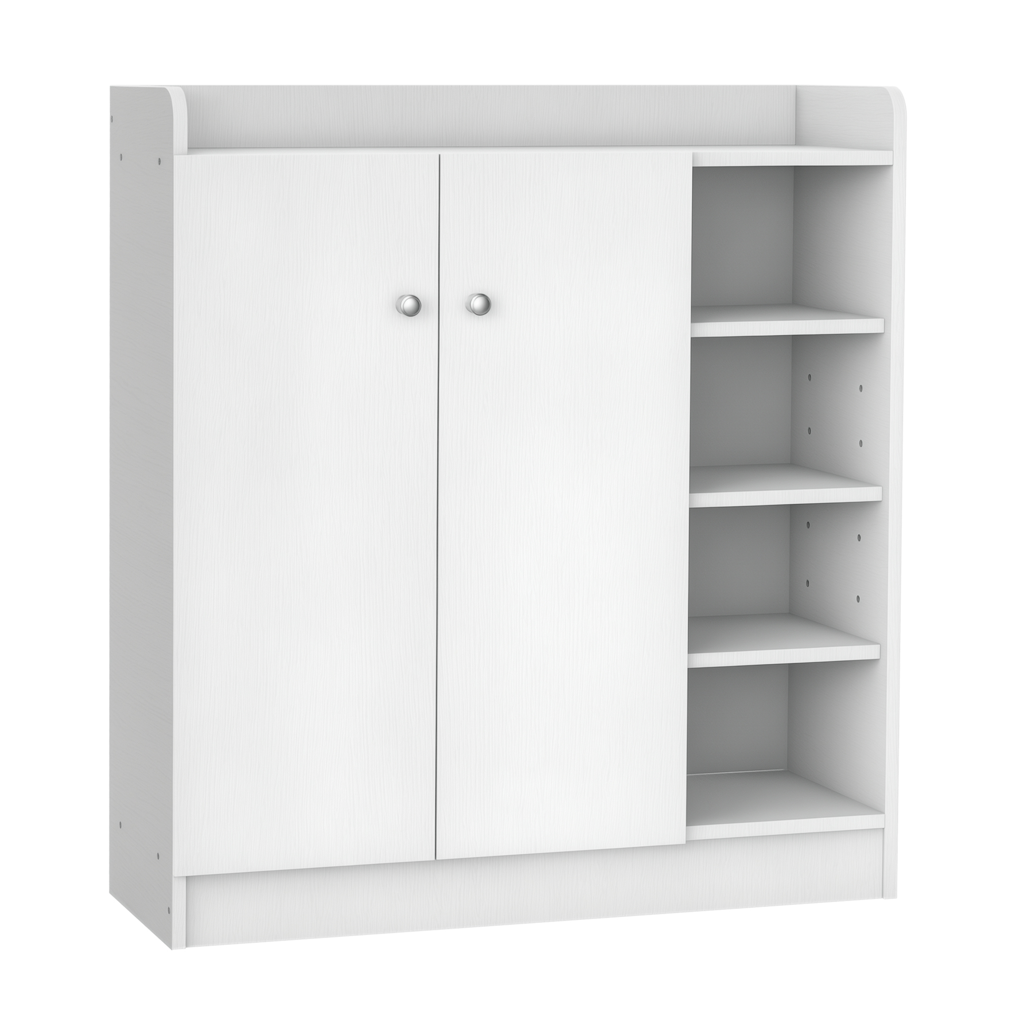 HOMCOM Dulap pentru pantofi Comoda pentru pantofi Raft, 4 rafturi. 1 dulap, 83 cm x 30 cm x 90 cm, Alb | Aosom Romania