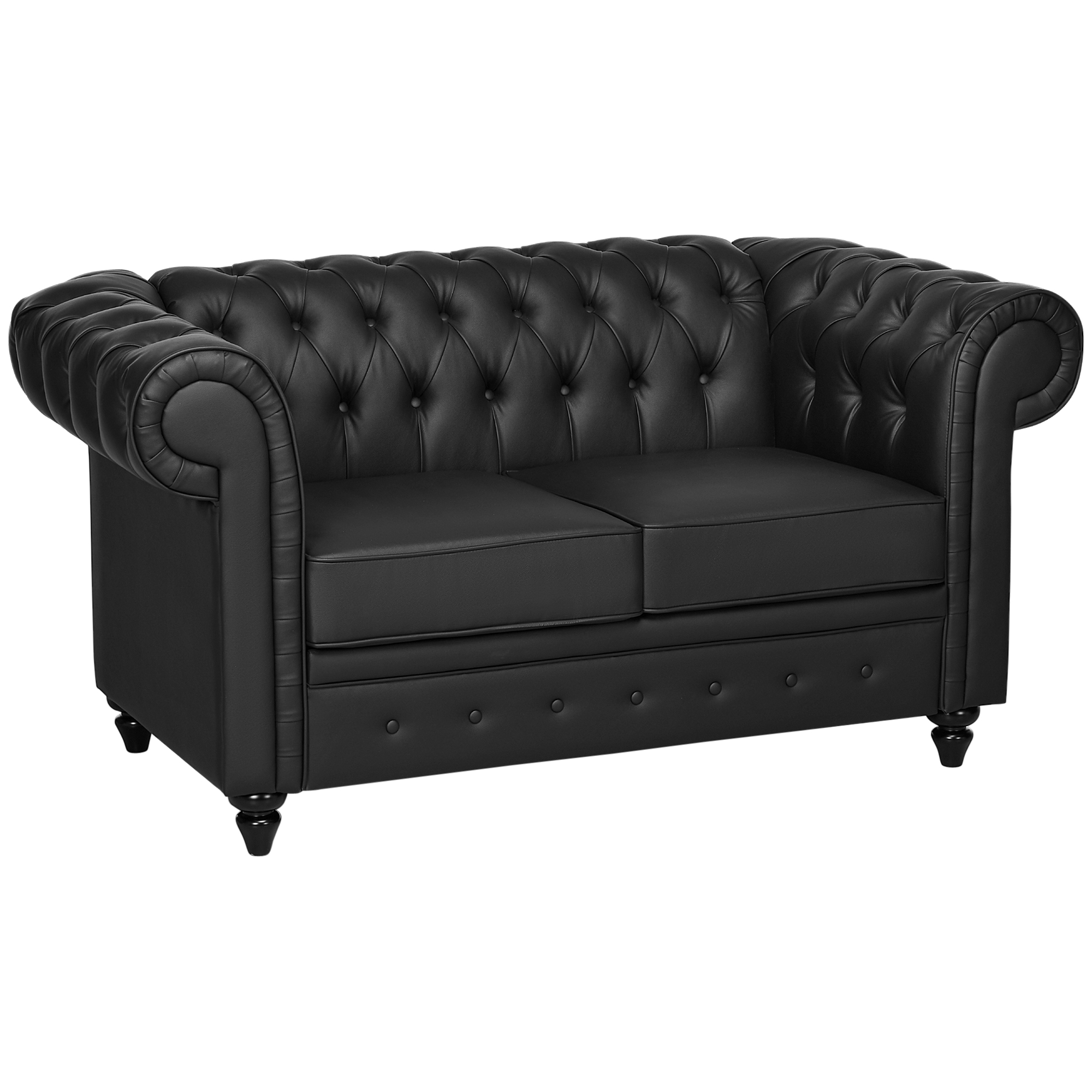 HOMCOM Canapea 2 Locuri Confortabilă, Piele Sintetică, 160x84x80 cm | Aosom Romania