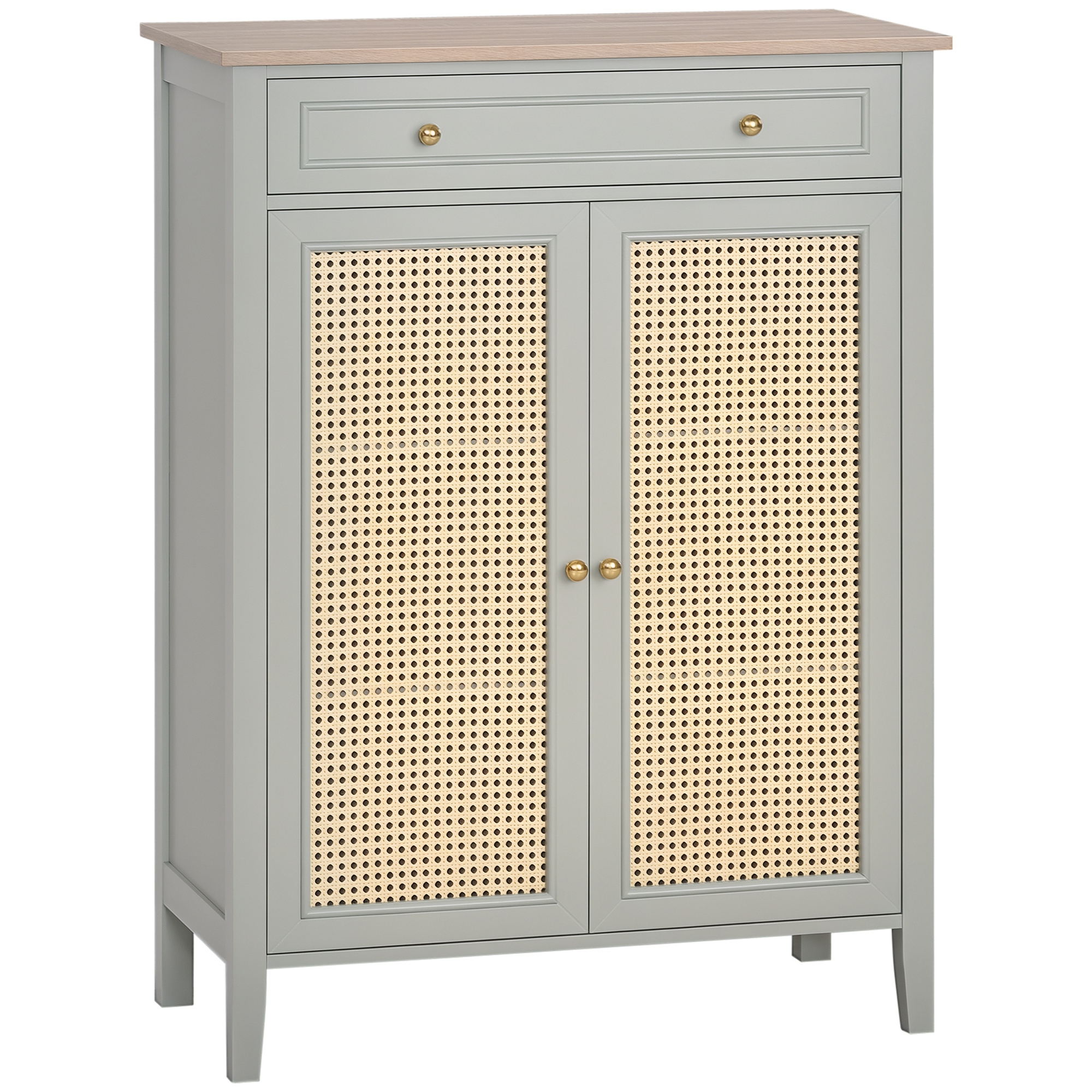 HOMCOM Dulap pentru pantofi mobilier de depozitare pentru pantofi mobilier pentru intrare cu 2 uși efect de răchită sertar 80 x 40 x 110 cm | Aosom Romania