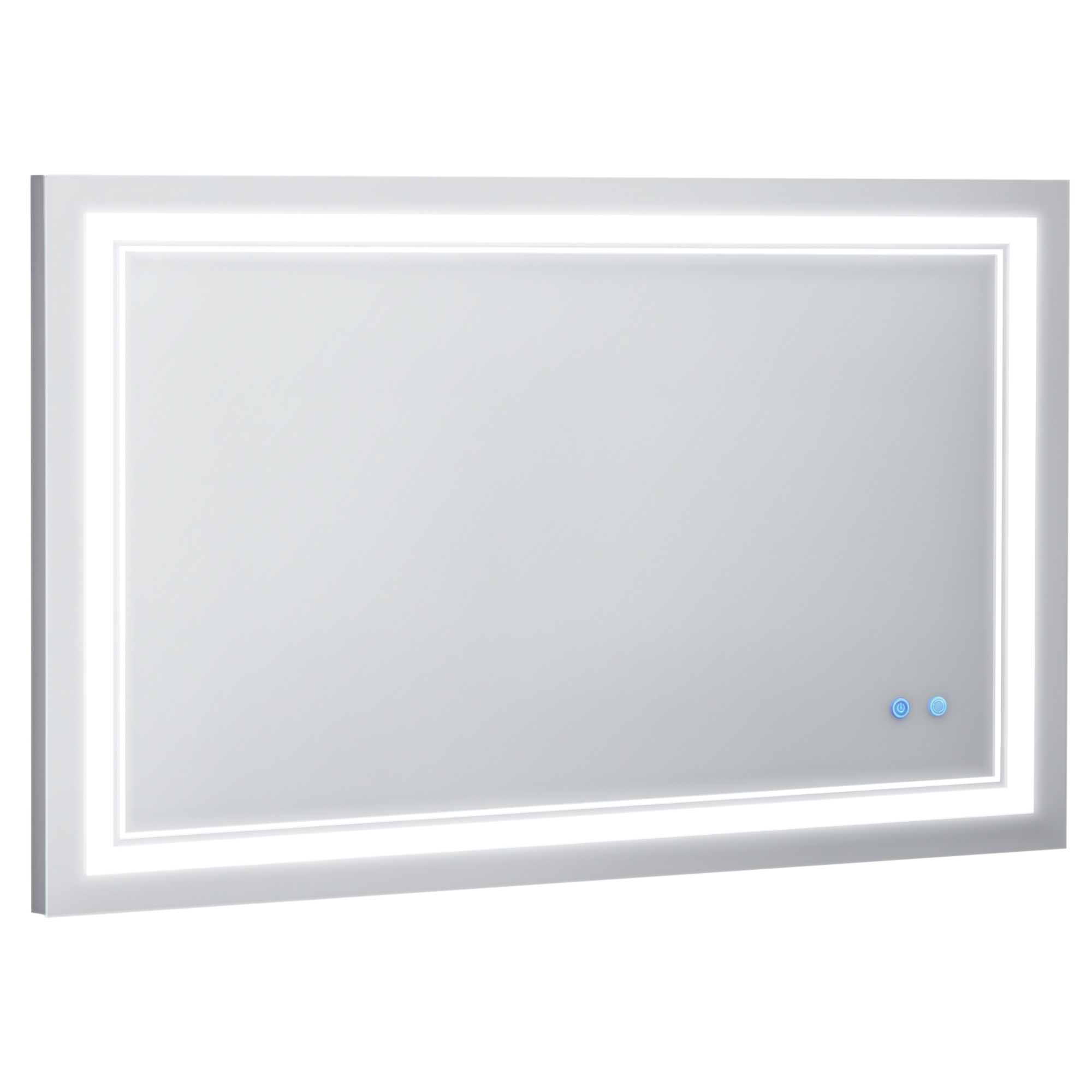 kleankin Oglindă de baie cu iluminare LED, Funcție de memorie, Comutator tactil, Protecție împotriva stropirii cu apă, Argintiu | Aosom Romania