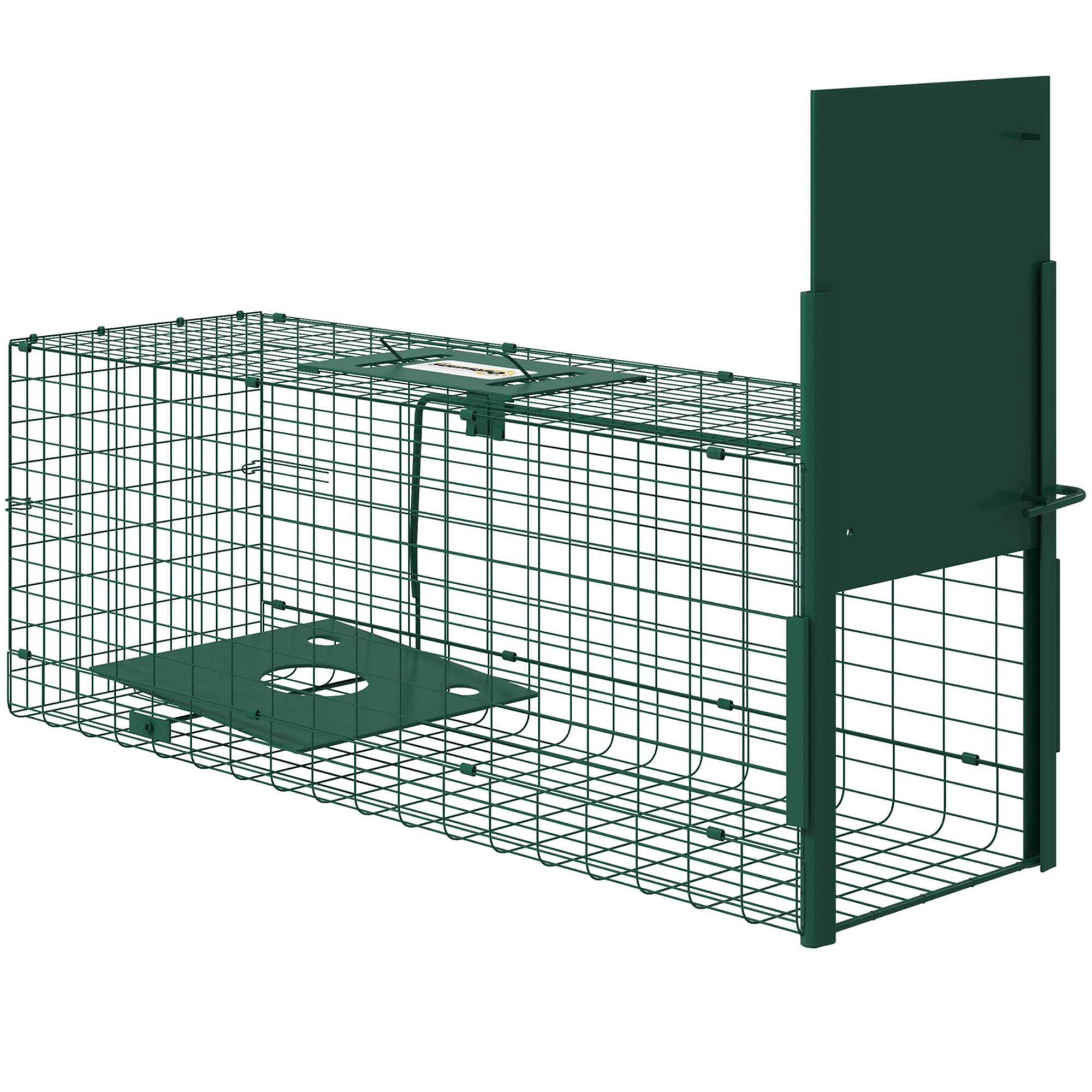 Outsunny Cușcă prindere animale dăunătoare 1 intrare dim. 80L x 25l x 30H cm verde închis | Aosom Romania
