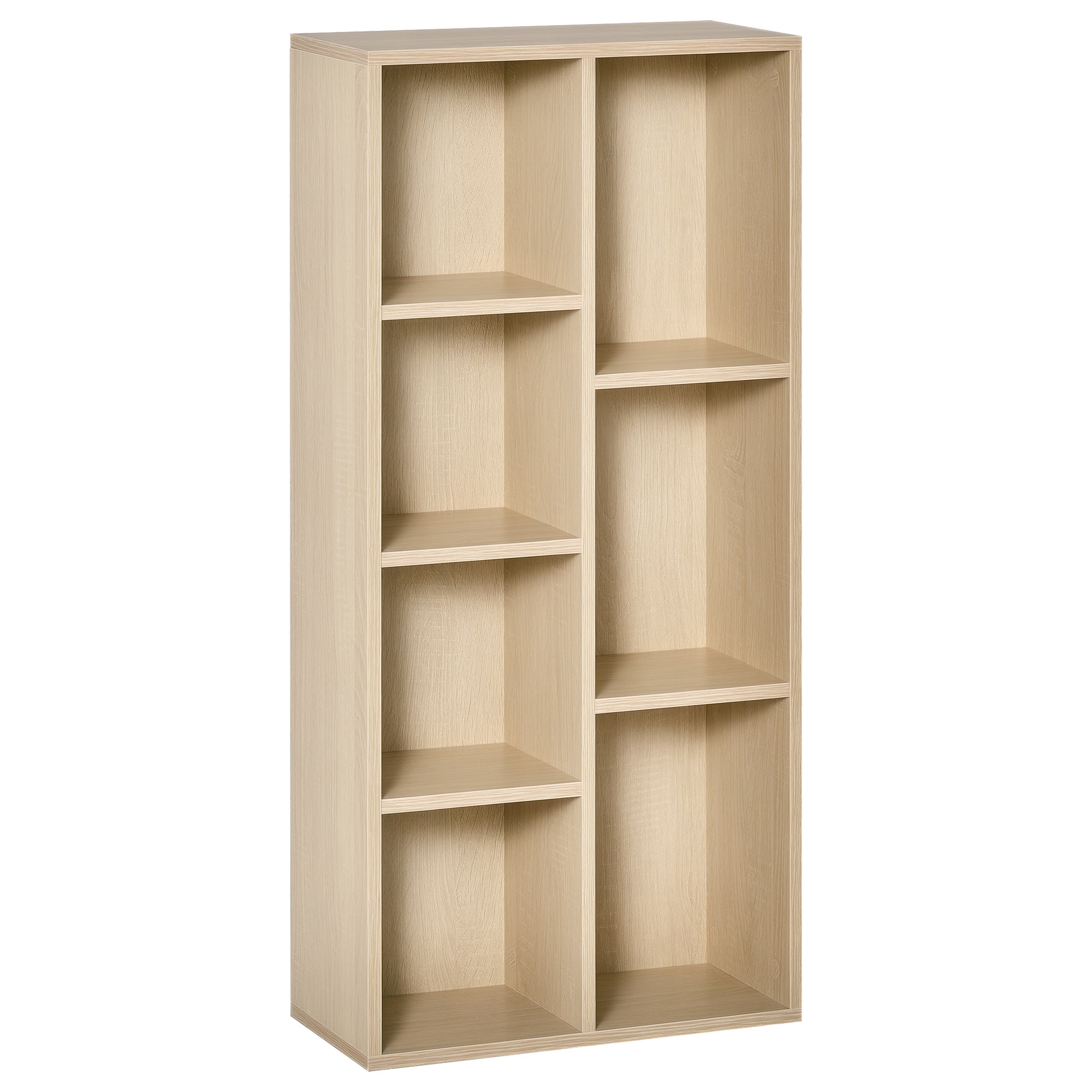 HOMCOM Bibliotecă de Lemn Raft de Cărți cu 7 Compartimente pentru Plante Fișiere 50x24x106 cm Roble | Aosom Romania