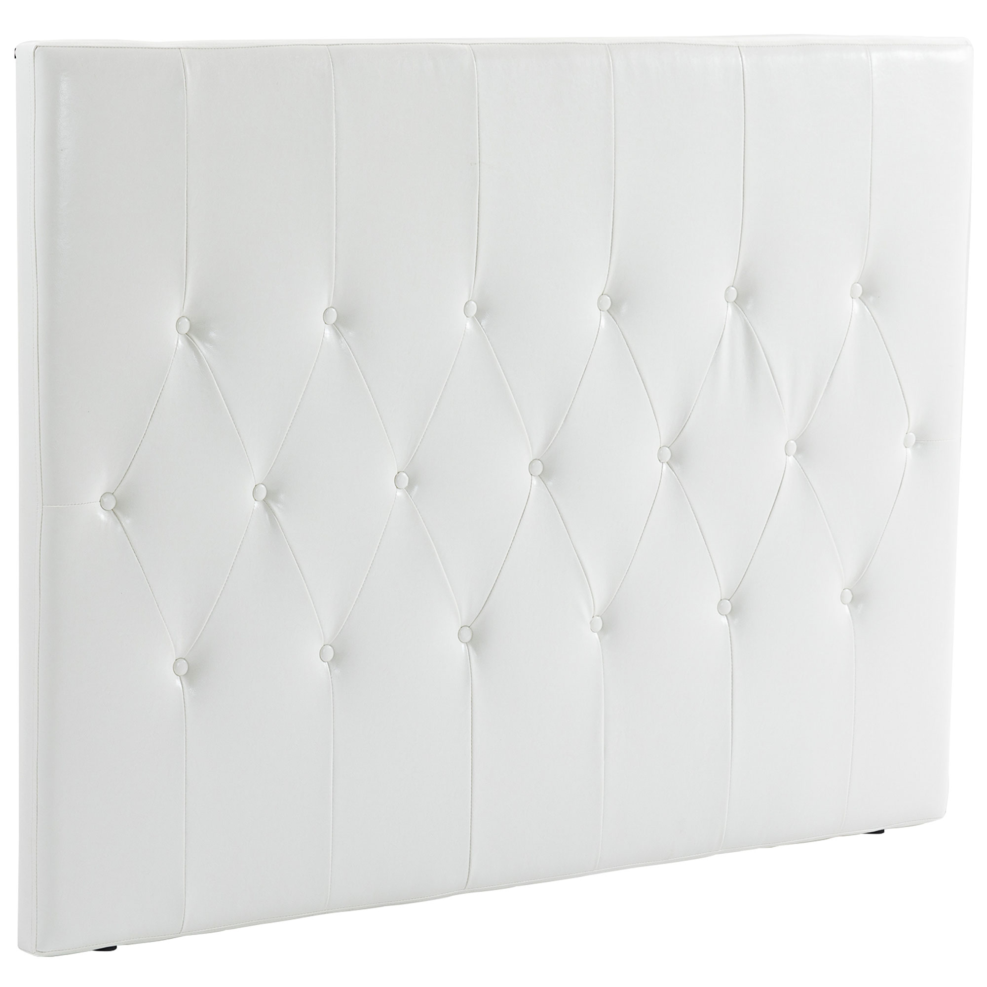 HOMCOM Spătar Pat Matrimonial Capitonată cu Design cu Nasturi, Căpătâi Pat din Piele PU și MDF, 160x7x120 cm, Alb | Aosom Romania