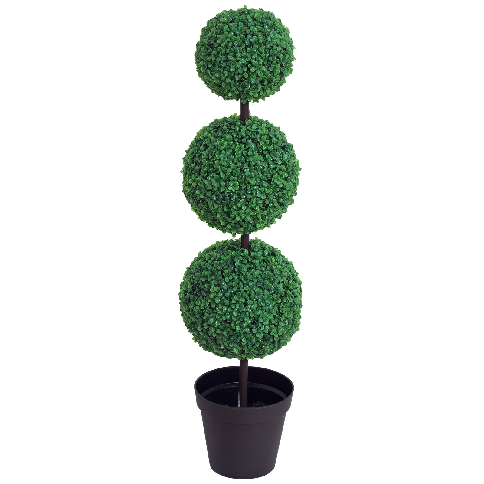 Outsunny Buștean Artificial topiari Artificială în Formă de Bile dim. Ø 30 x 112H cm Verde | Aosom Romania