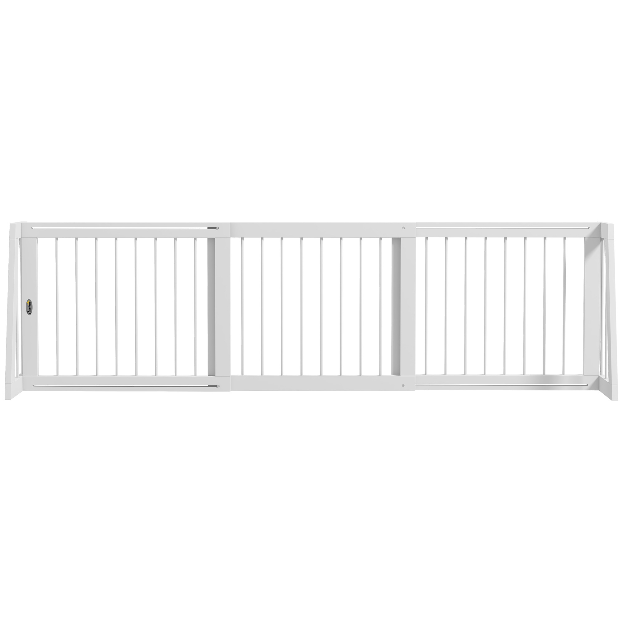 PawHut Barieră de siguranță pentru câine barieră de protecție cu 3 panouri retractabile 71-190 cm din lemn - alb | Aosom Romania