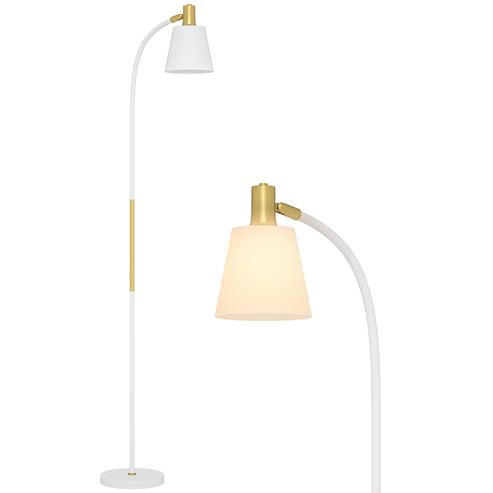 HOMCOM Lampadar de salon reglabil în înălțime 127-160 cm cu intrerupator, soclu E27, alb | Aosom Romania