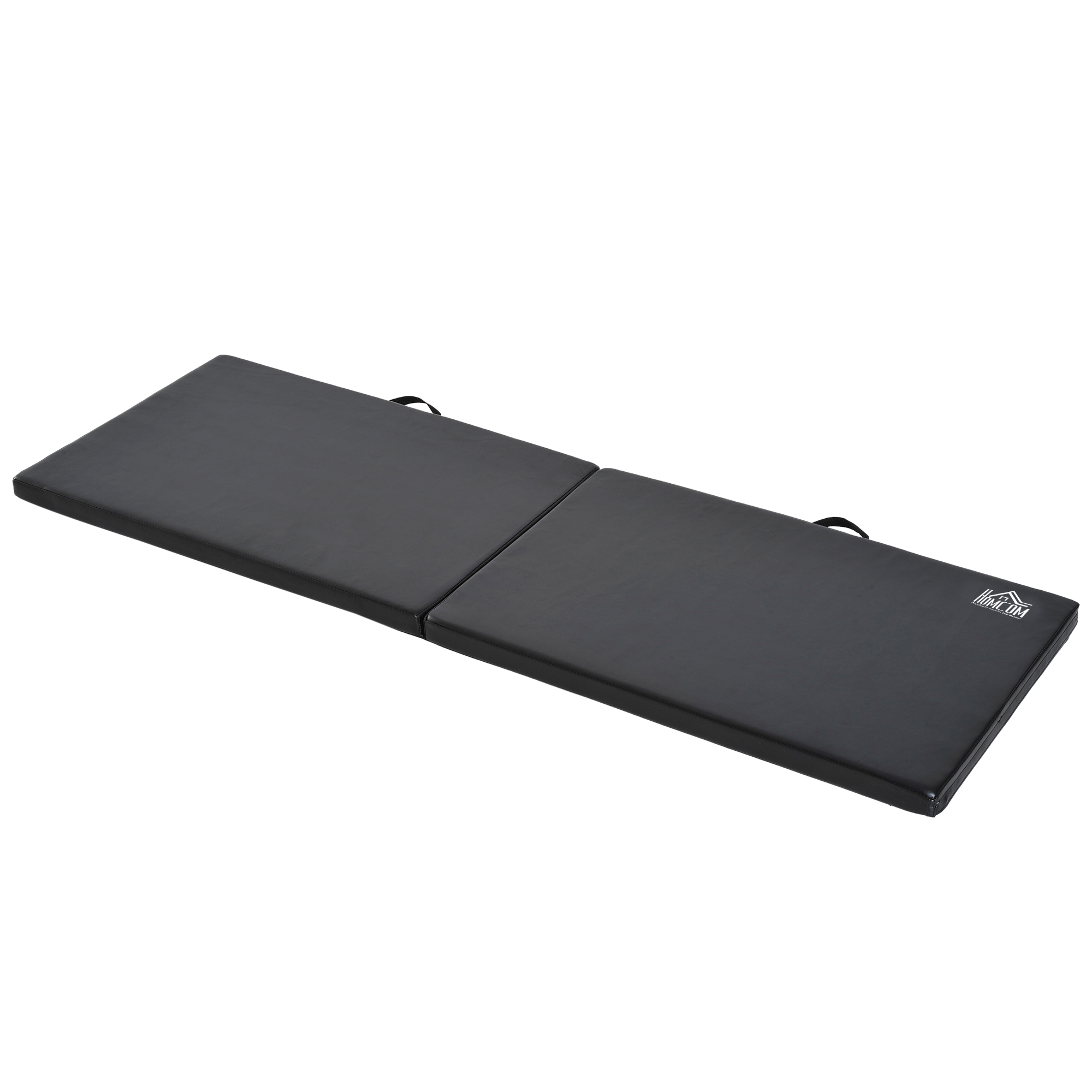 HOMCOM Covor de fitness pliabil portabil pentru gimnastică, yoga, pilates 180L x 60l x 5H cm acoperiș sintetic negru | Aosom Romania