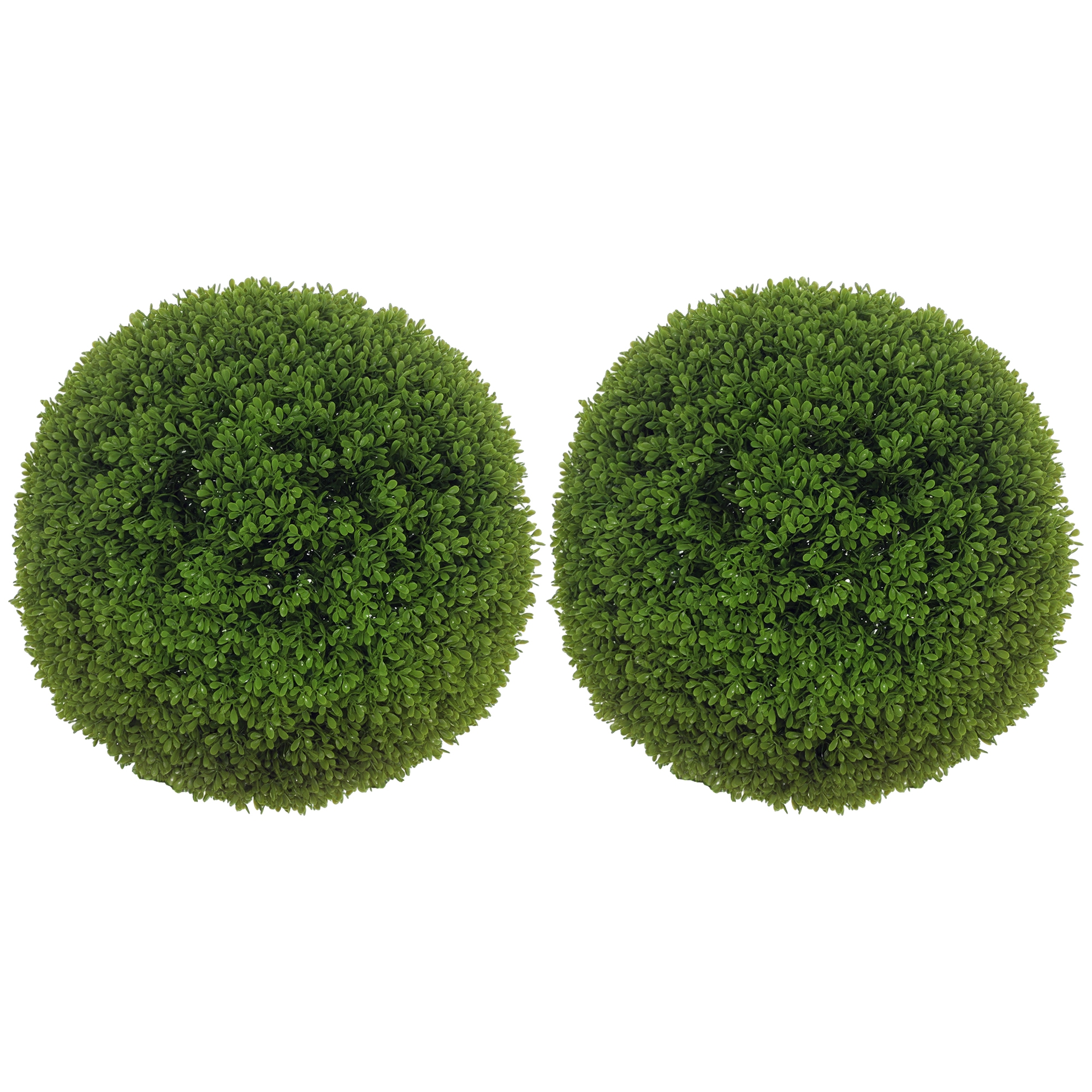 HOMCOM Set de 2 bule de bux artificial de 40 cm decorațiuni pentru interior sau exterior verde închis | Aosom Romania