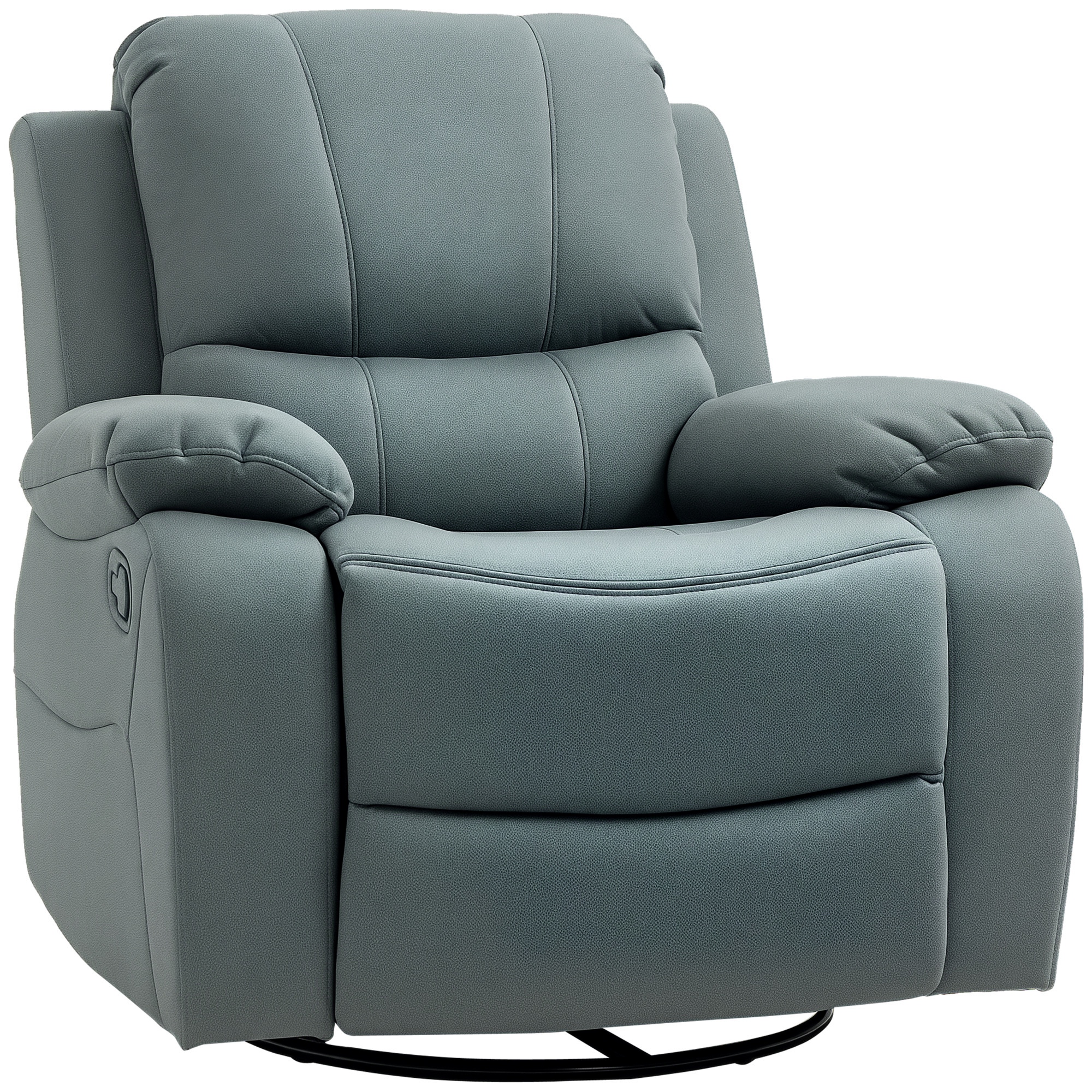 HOMCOM Relaxsessel cu înclinare până la 135°, rotire la 360 de grade, 93 cm x 100 cm x 98 cm, cadru din oțel, Verde | Aosom Romania