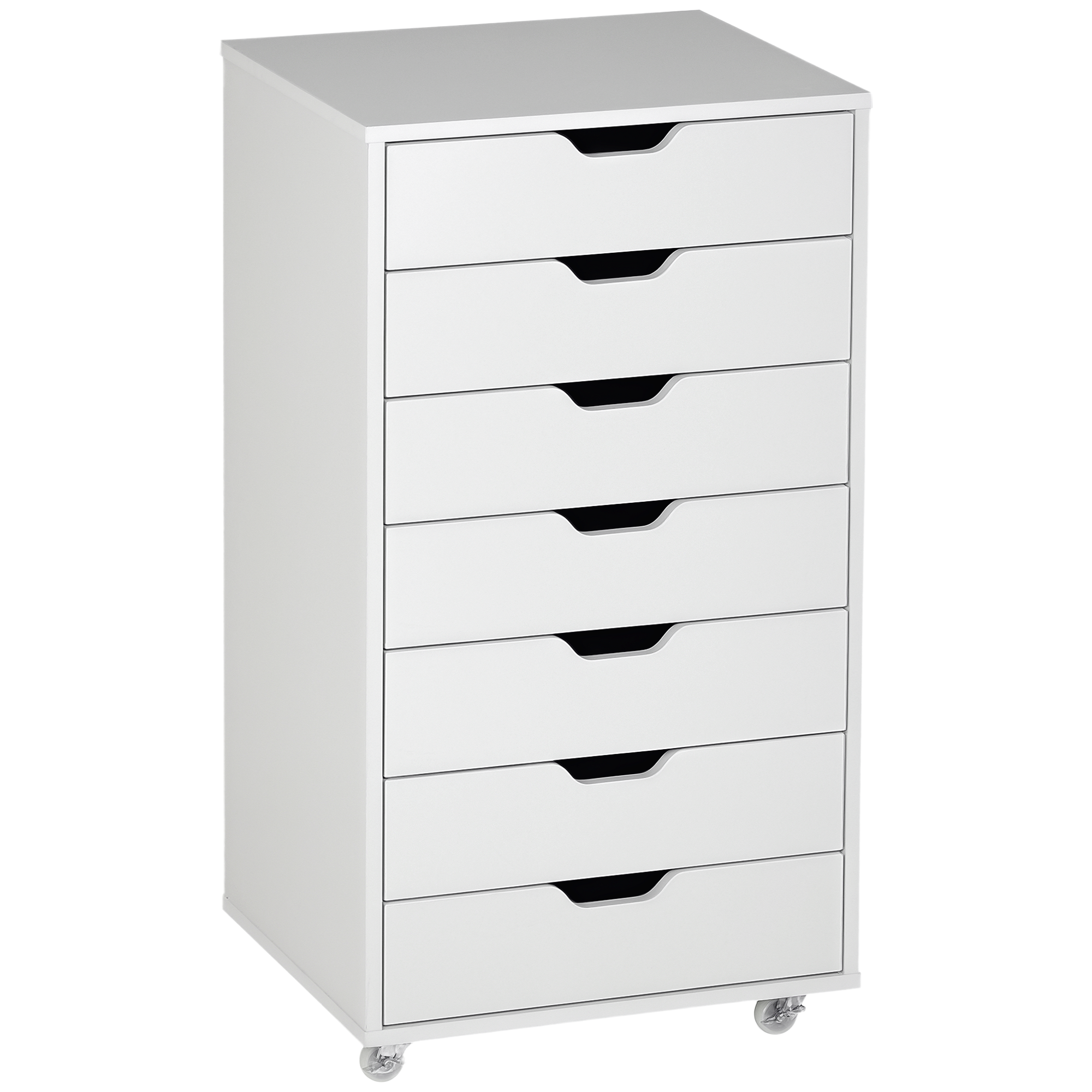 Vinsetto Caisson de bureau cu roți mobilier depozitare birou cu 7 sertare organizator pentru documente, format A4 sau scrisori | Aosom Romania