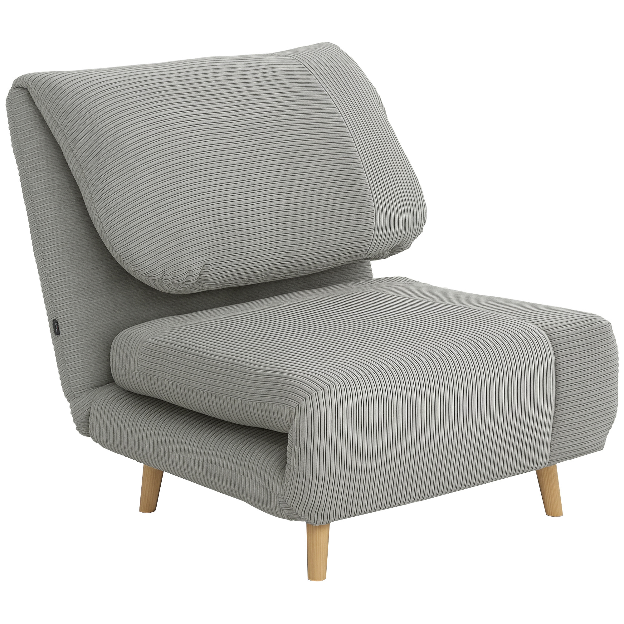 HOMCOM 2 în 1 Fotoliu extensibil Pat pentru oaspeți cu suport reglabil Cord-Optik 82 cm x 89 cm x 83 cm Gri | Aosom Romania