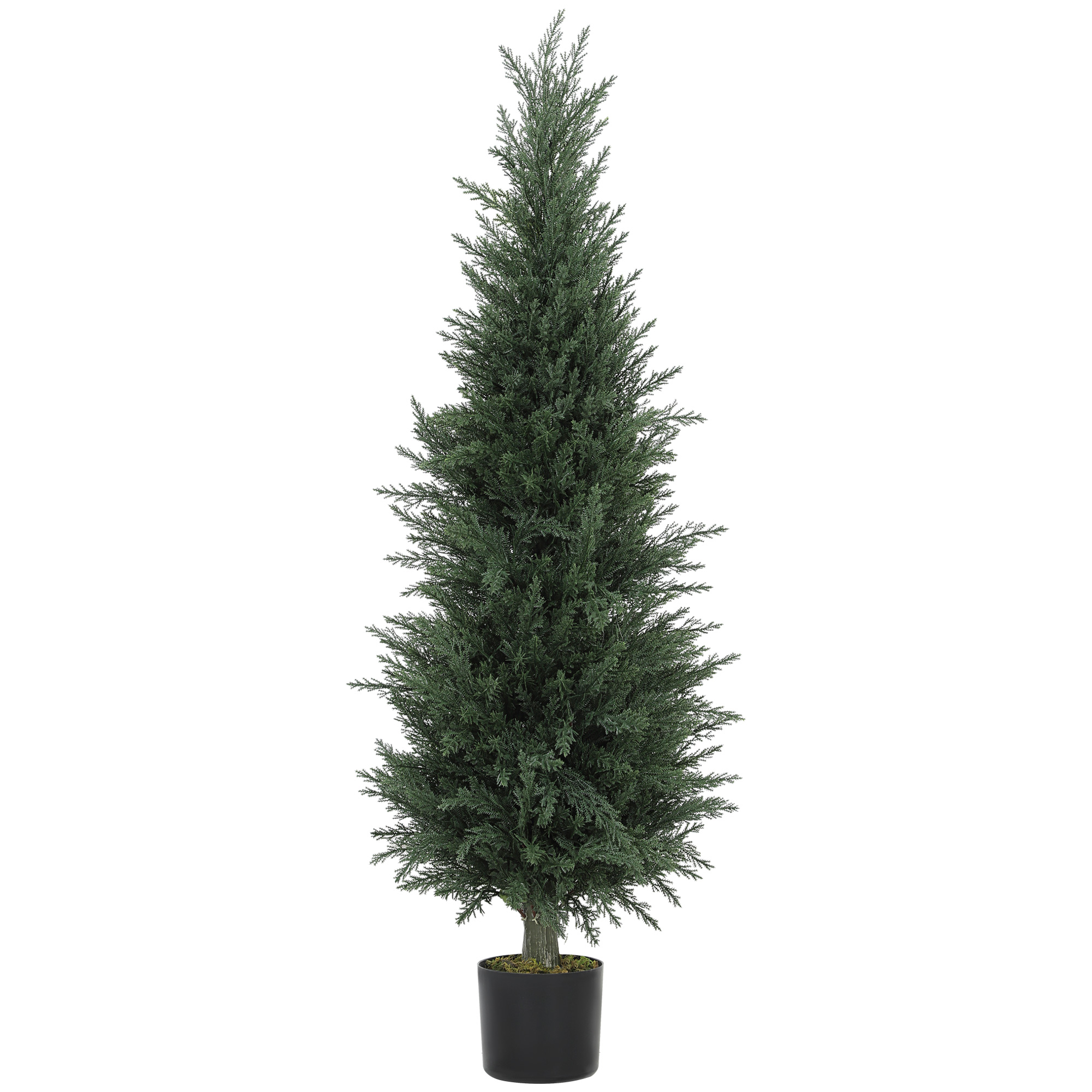 HOMCOM Chiparos artificial, 638 frunze din plastic, cu ghiveci, rezistent la UV, Verde | Aosom Romania