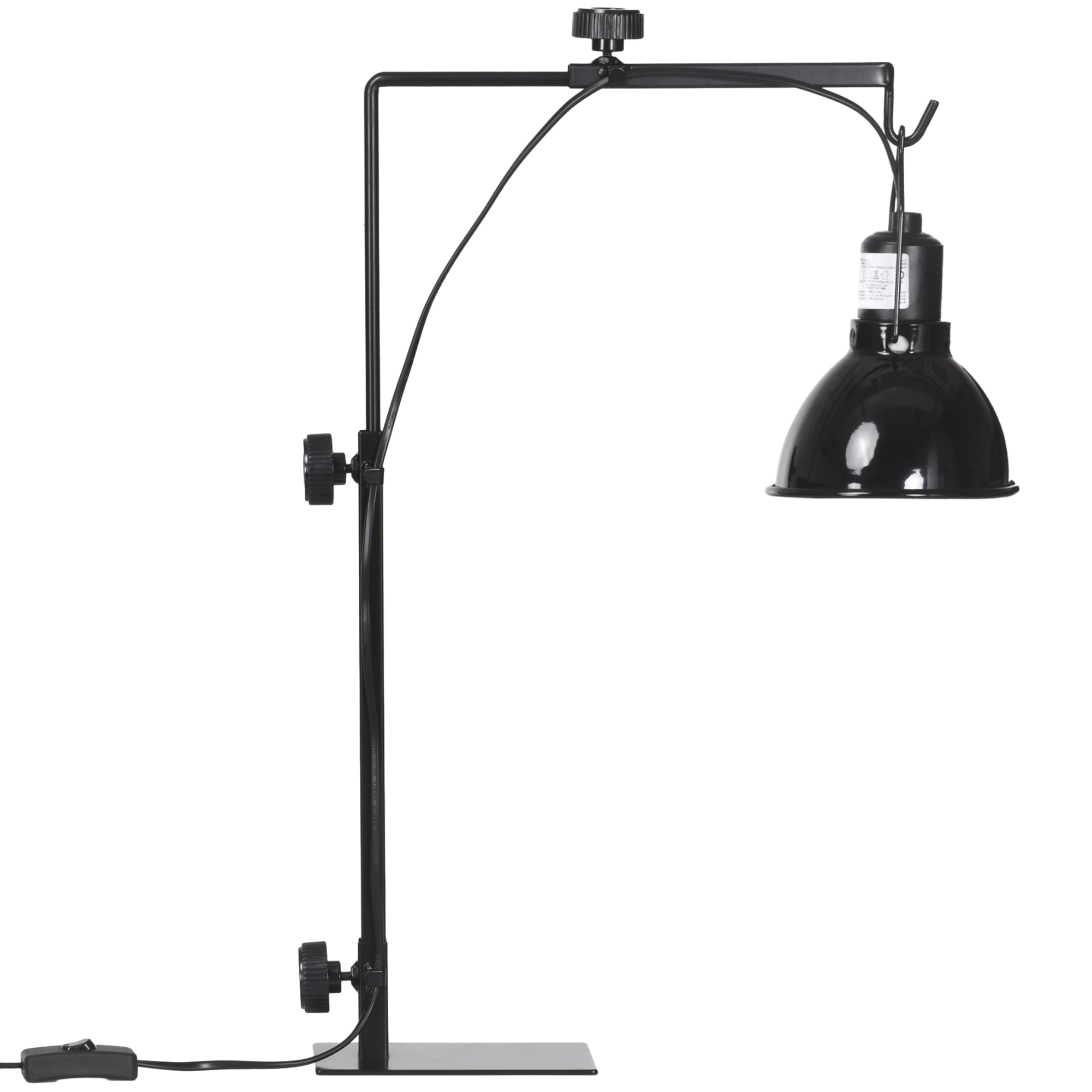 PawHut Suport de lampă termică pentru reptile înălțime și lățime reglabile pentru amfibieni bază din oțel 32 x 9 x 67 cm negru | Aosom Romania