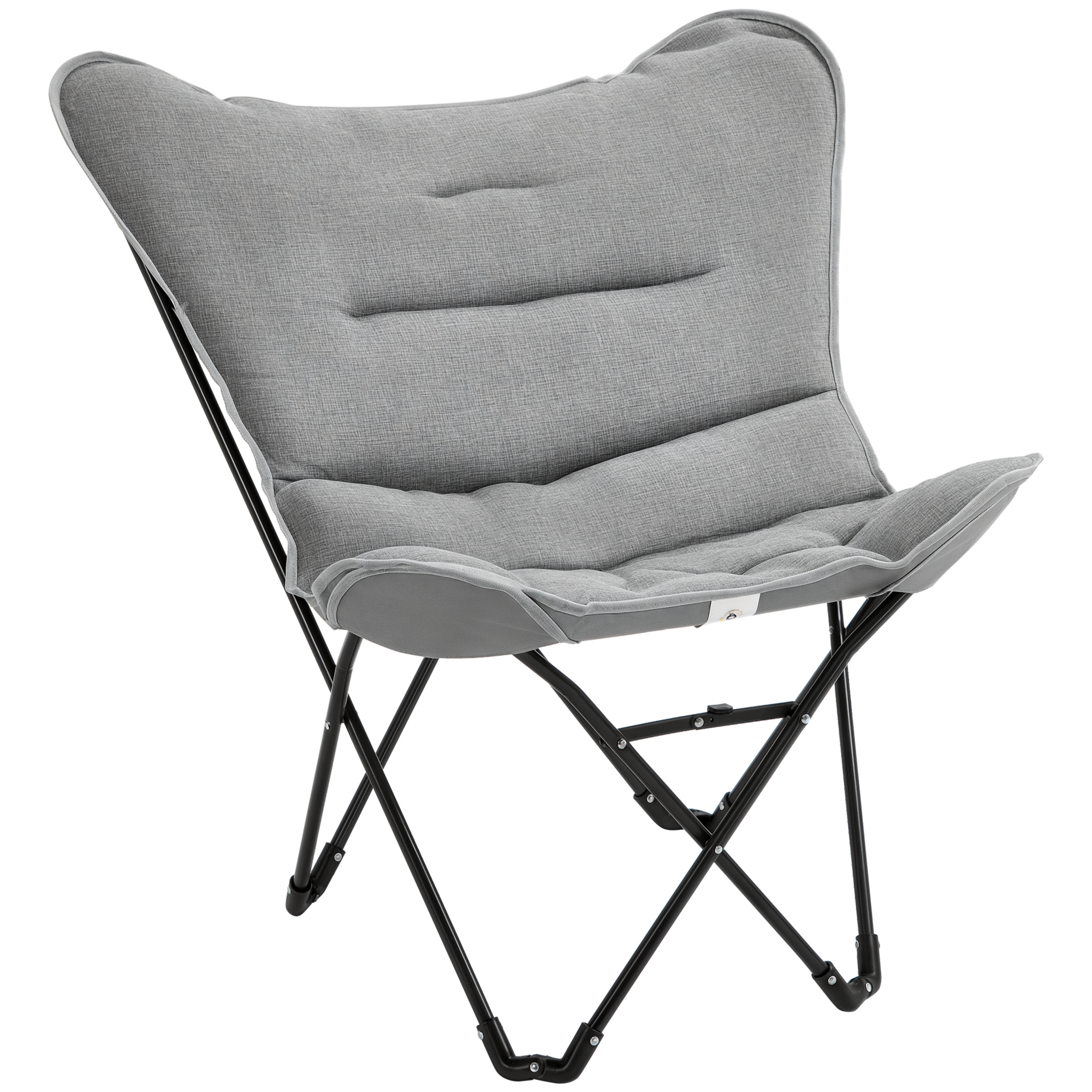 Outsunny Scaun de camping scaun de plajă pliabil șezut larg și căptușit pliabil pentru pescuit 88 x 74 x 84 cm gri deschis | Aosom Romania