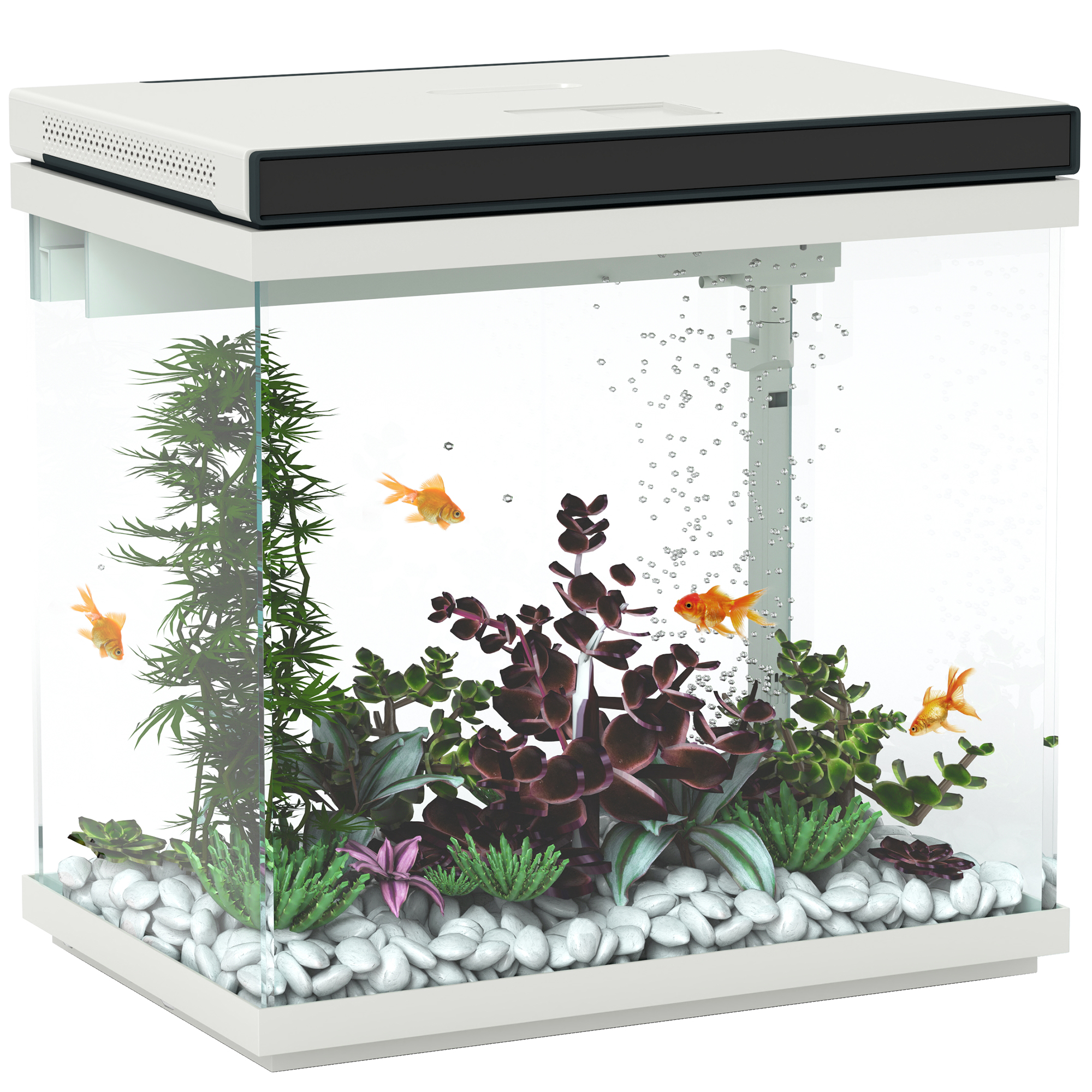 PawHut Acvariu de 26 de litri cu filtru, iluminare cu LED-uri, pompă de apă, pentru diferite specii de pești, aproximativ 38 x 26 x 38 cm | Aosom Romania