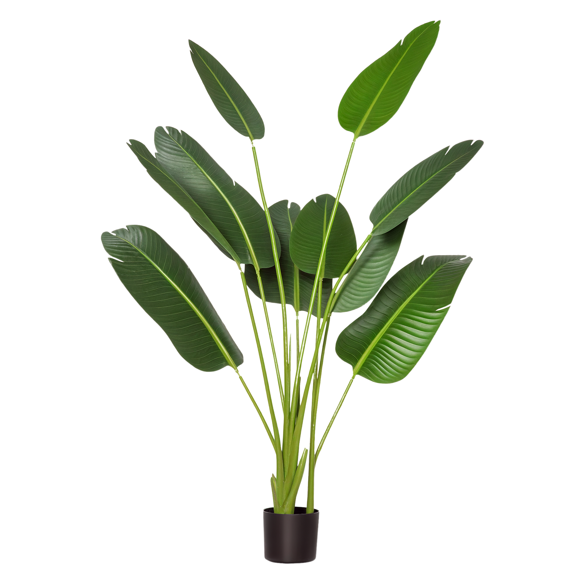 HOMCOM Planta Artificială Bananieră de 160 cm cu Ghiveci și 10 Frunze Realiste Plantă Tropicală Sintetică pentru Decorare în Interior și Exterior Birou Acasă Verde | Aosom Romania