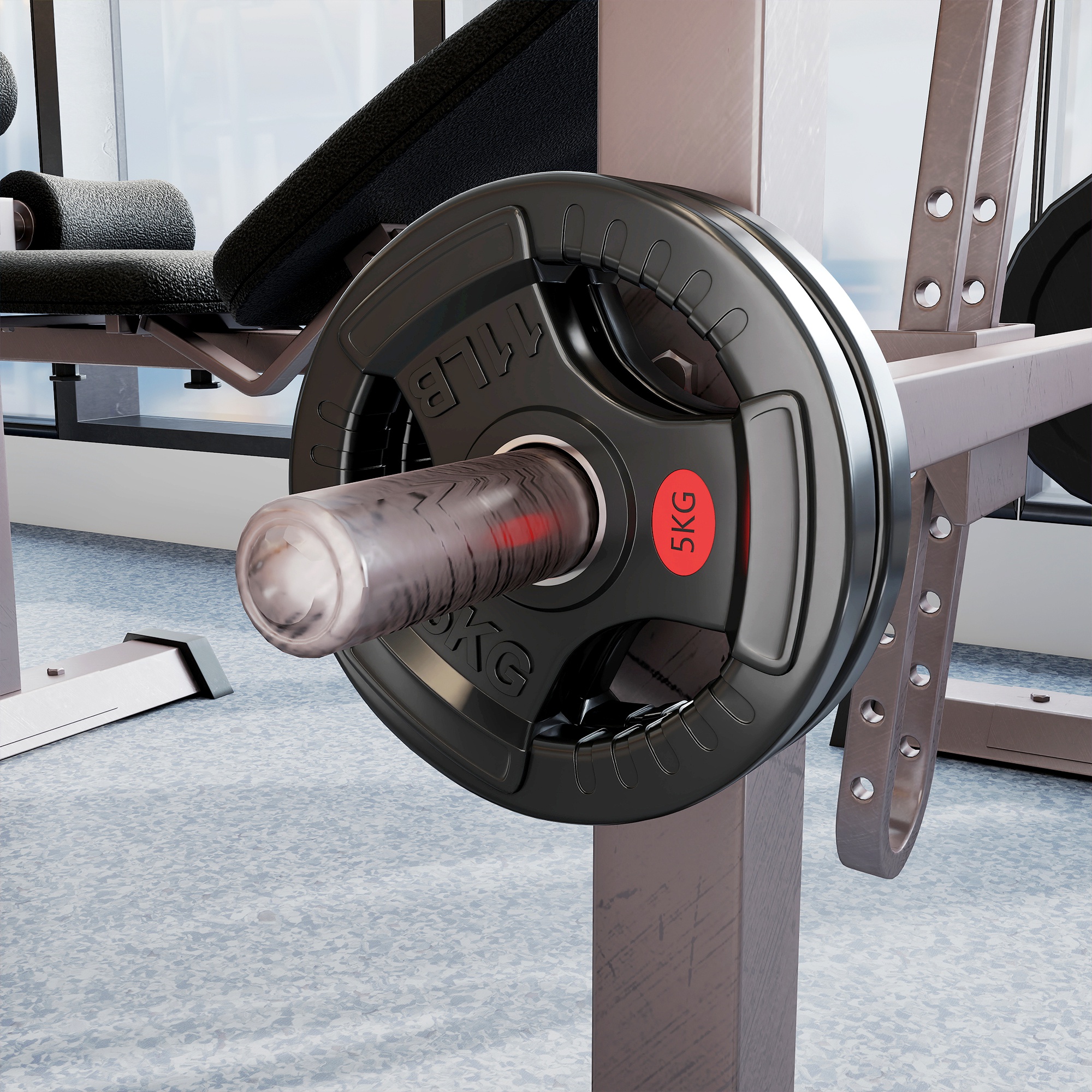 SPORTNOW Olympic Weight Plates, 2"/5cm Weight Disc Pair with Tri-Grips, 2 x 5kg Dumbbell Plates for Weightlifting and Strength Training Home Gym Fitness Workout, Black 7
