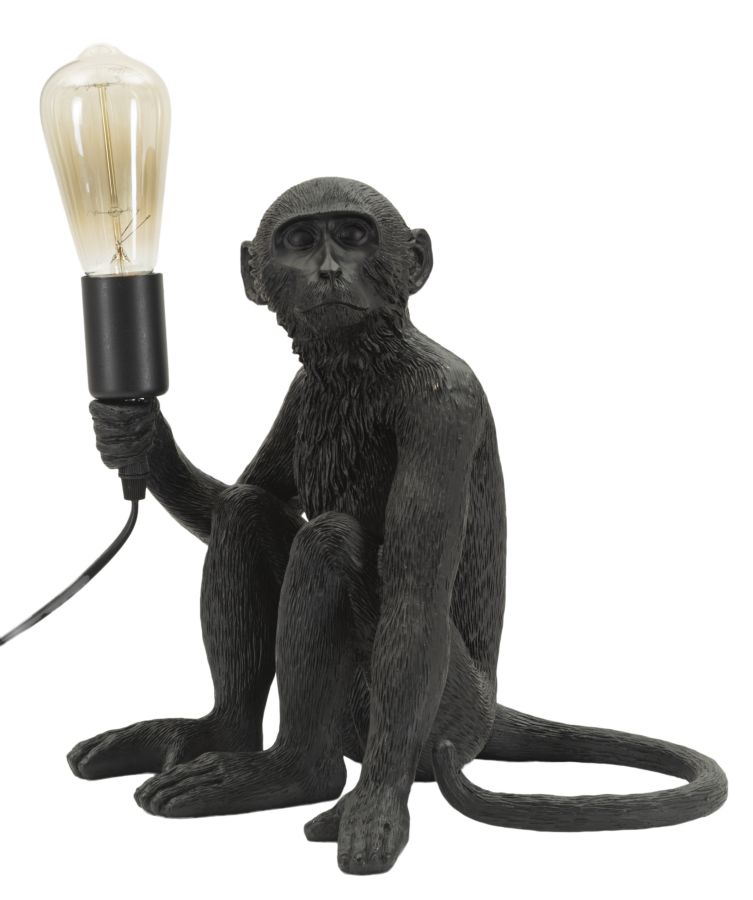 Mauro Ferretti Lampă De Masă Design Maimuță Șezută Neagru Cm 33X33X30 | Aosom Romania
