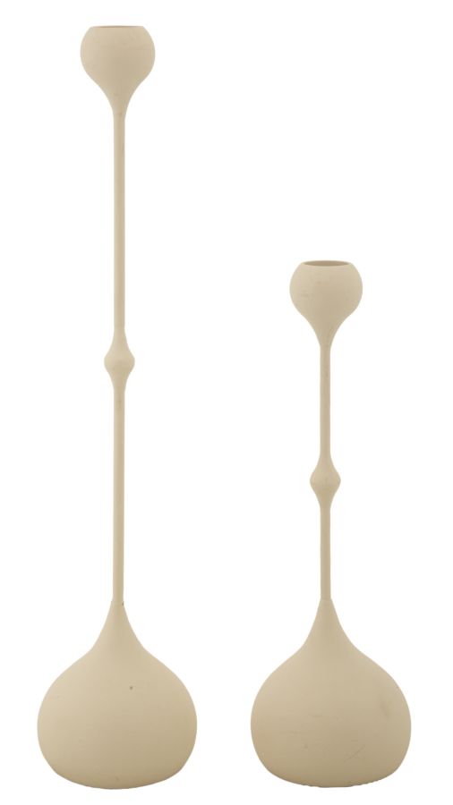 Mauro Ferretti Set Suport Lumânare Slimmy Crem 2 Bucăți Cm Ø 8X26-8X35 | Aosom Romania