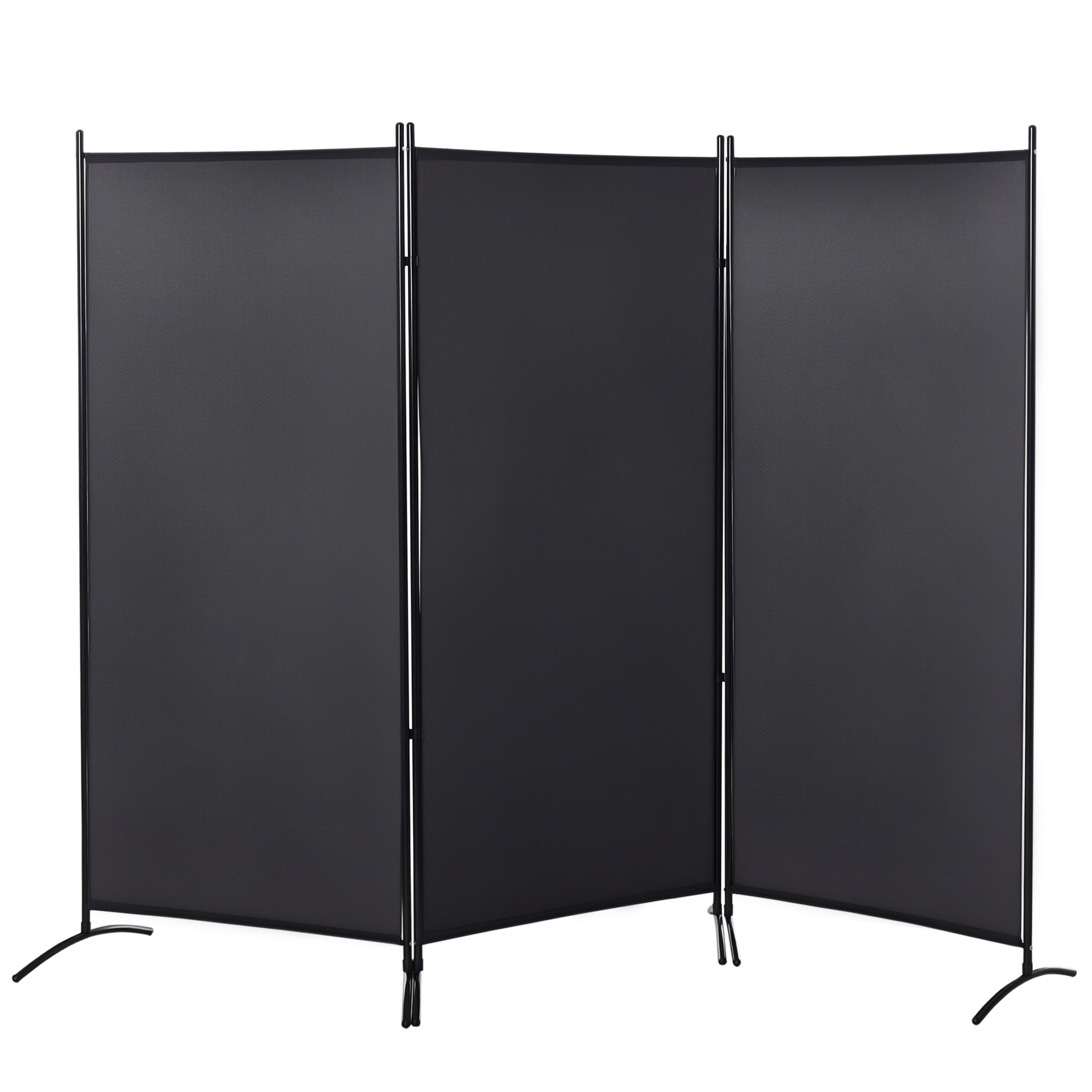 HOMCOM Paravan 3 panouri dim. 2,53L x 0,5l x 1,82H m Store lateral Ecran de protecție paravan pe suport metal Poliester | Aosom Romania