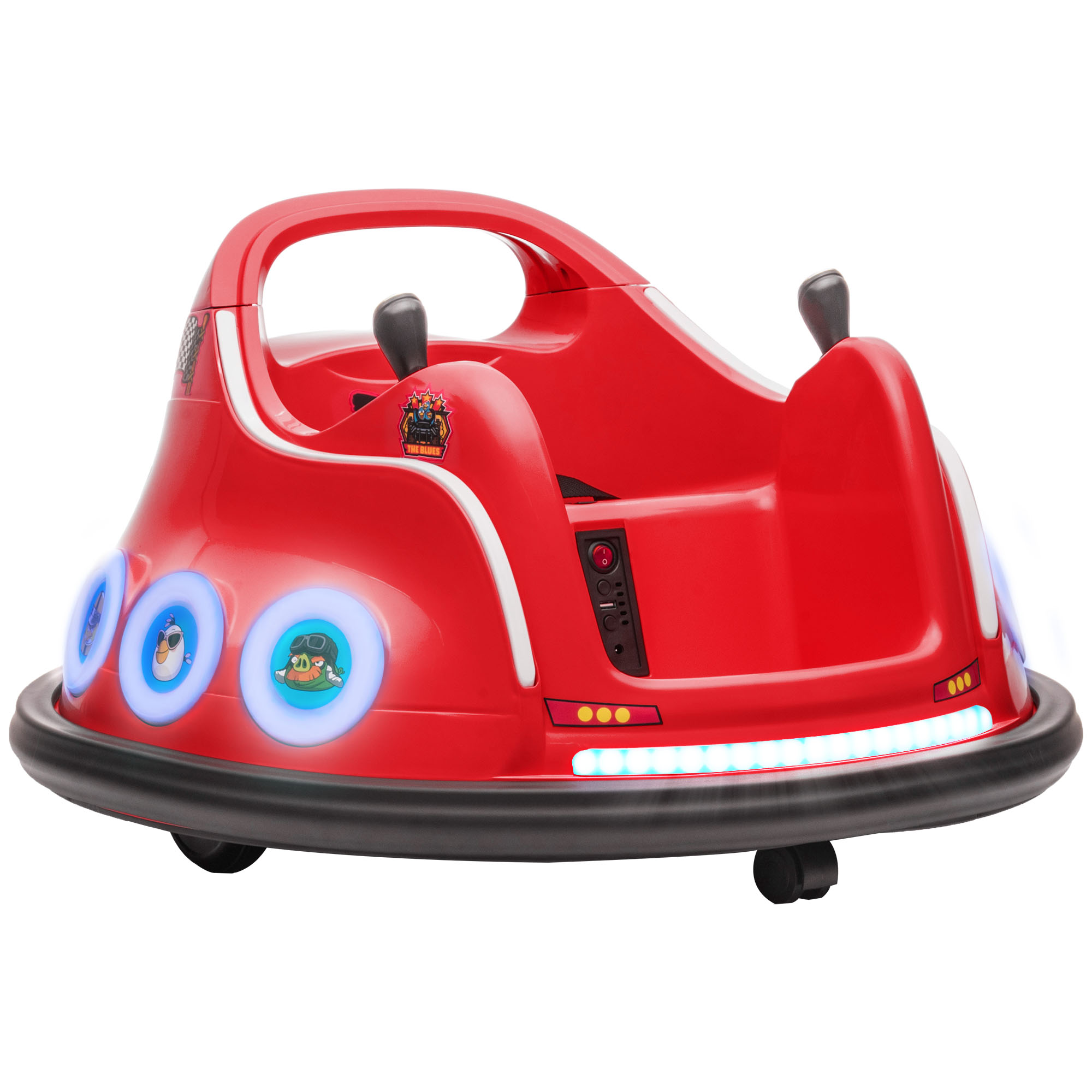 AIYAPLAY Mașină Bumper pentru Copii, Cu Rotație de 360°, Pentru 3-5 Ani, Cu Telecomandă, Muzică, Roșu | Aosom Romania