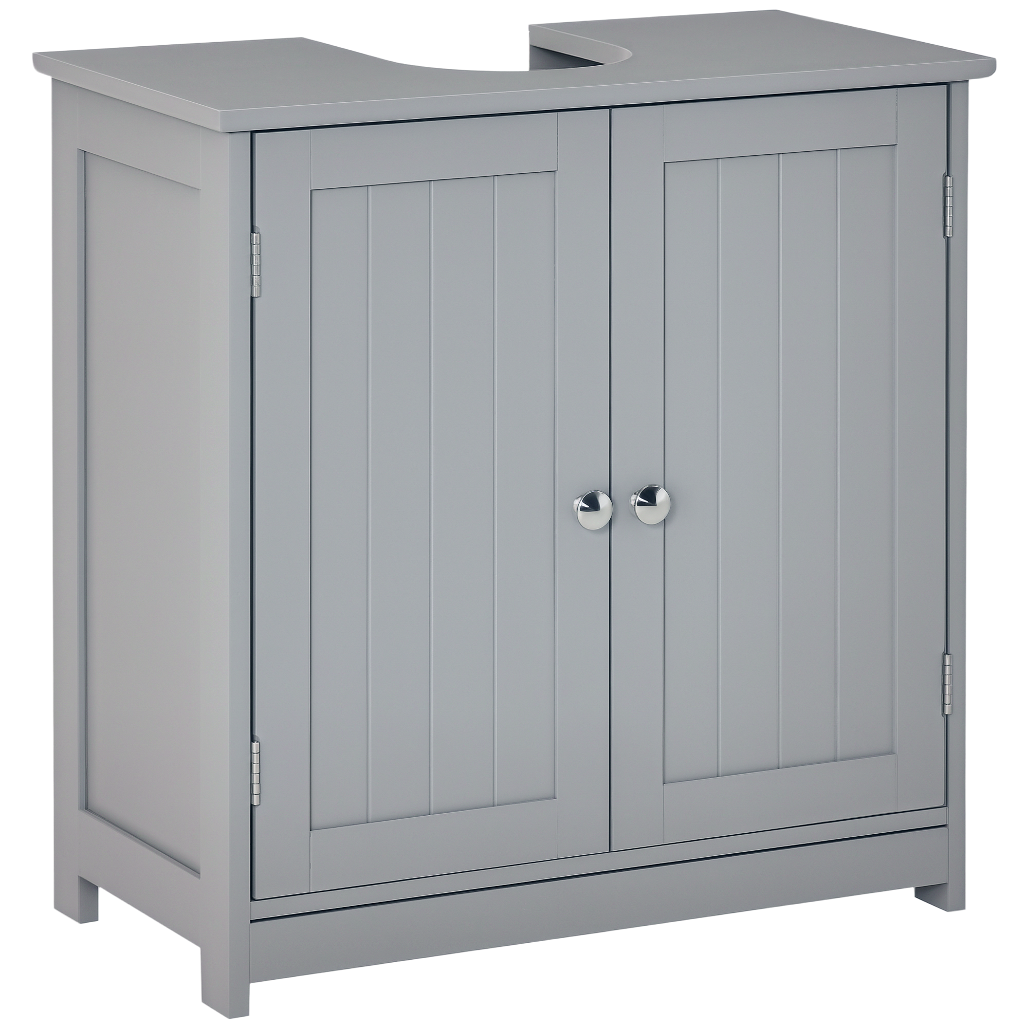 kleankin Mobilier baie sub chiuvetă - mobilier sub-vasă - dulap 2 uşi cu raft 60L x 30l x 60H cm - din lemn Gri | Aosom Romania