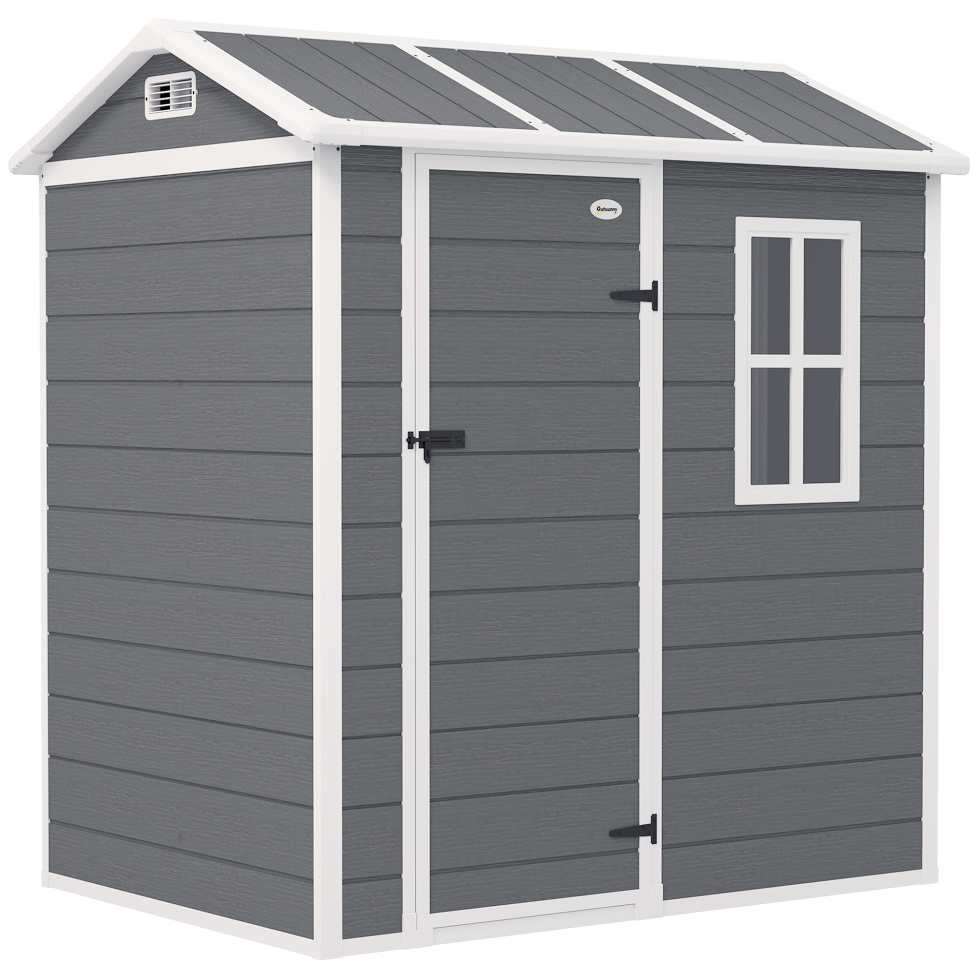 Outsunny Gerätehaus Kunststoff 2,1m² 186 x 130 x 199cm Geräteschuppen mit S günstig online kaufen